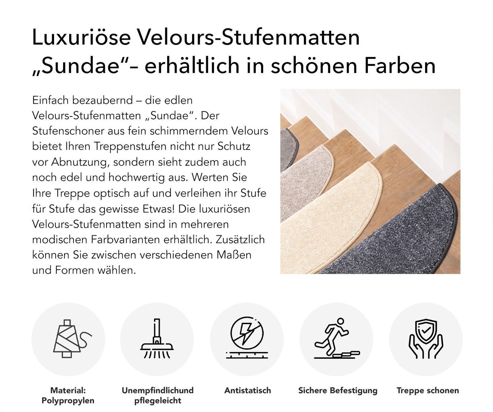 Stufenmatten Sundae Silber 73 23,5 x 65 cm Halbrund