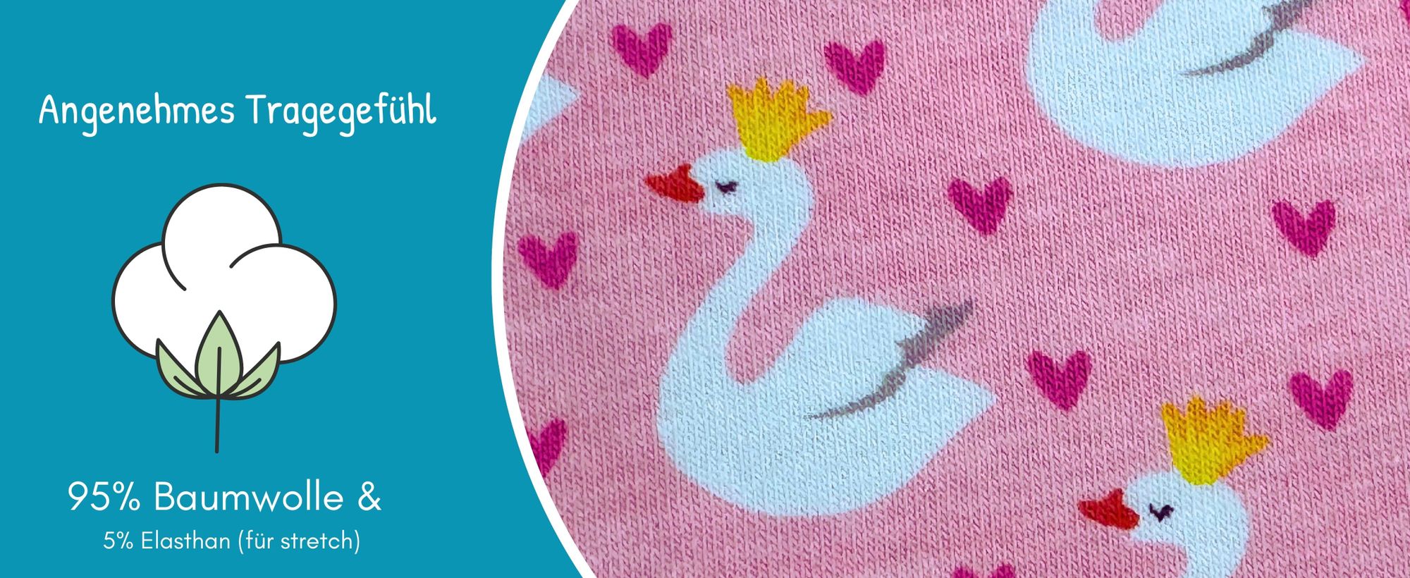 Kinder Mädchen Beanie Wintermütze mit Fleece Vlies + Loop-Schal Set - Schwan Swan Herzen Motiv - One Size: 2-8 Jahre - 95% Baumwolle - weiches & pflegeleichtes Stretch-Material - Winter Herbst