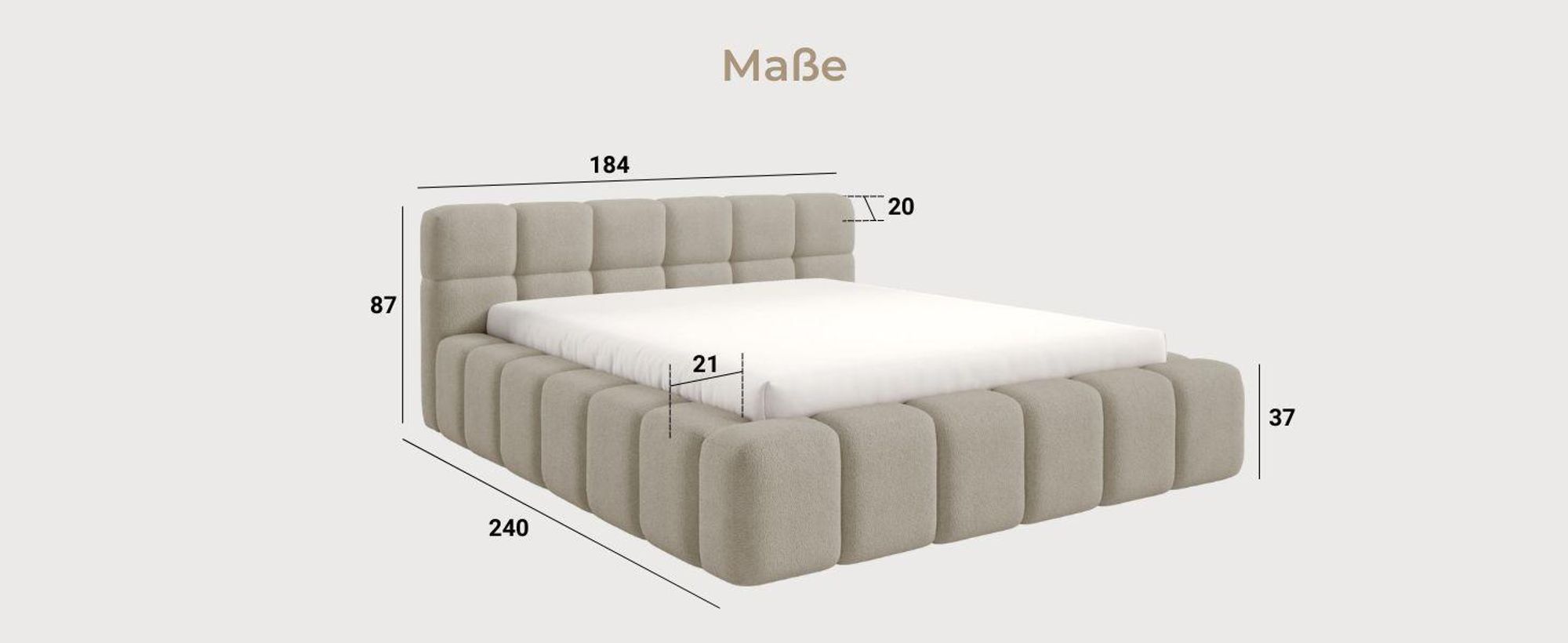 Polsterbett NUBO Premium 140x200 cm mit bettkasten - PERFECT HARMONY 02