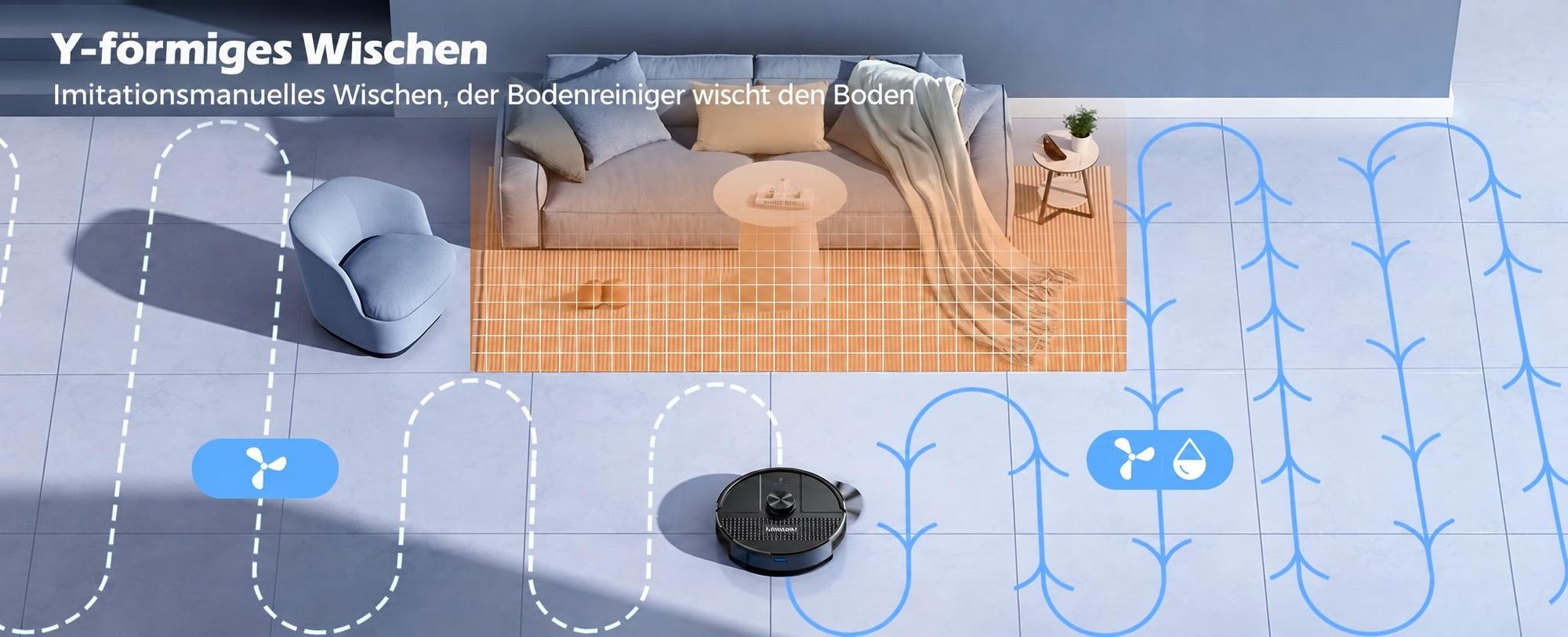 Lubluelu SL68 Saugroboter mit Wischfunktion 3in1, 4500Pa, LiDAR-Lasernavigation, Teppich-Boost, App, 55dB, Intelligente Routenplanung 120MIn
