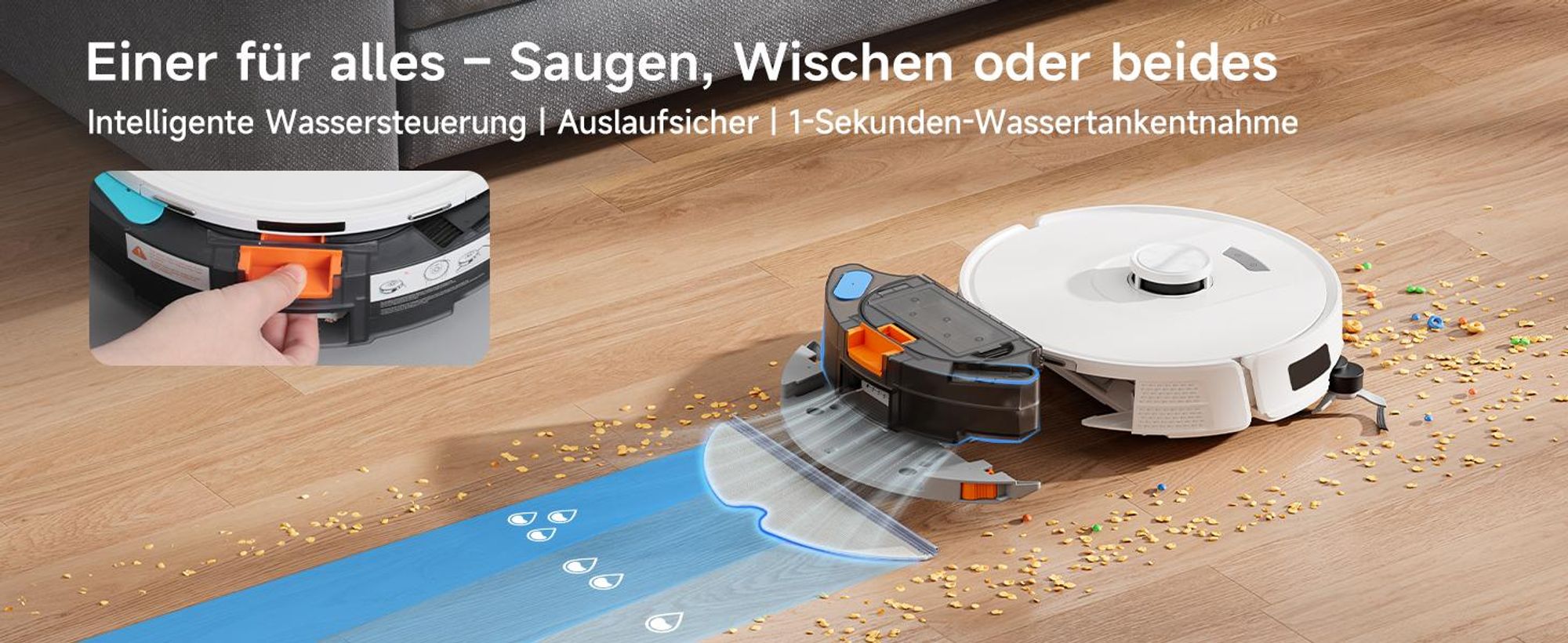 Staubsauger Roboter R11 mit 20000Pa Saugkraft, Wischfunktion, 200min Laufzeit, LDS-Navigation, All-in-1-Entleerungsstation und Anti-Wickel-Bürste