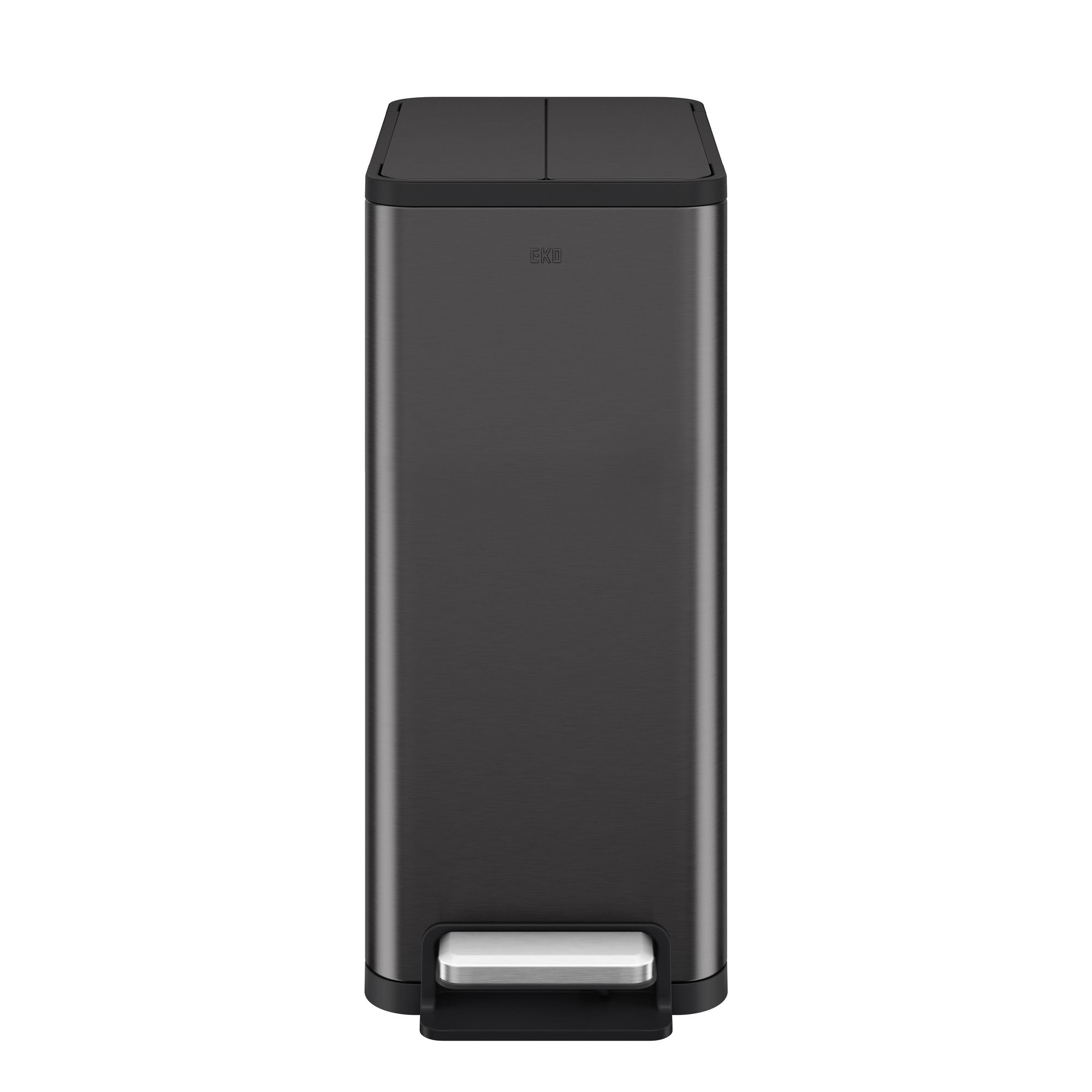 EKO - Poubelle rectangulaire "X-Wing" de 45 litres - Acier inoxydable et plastique - Noir