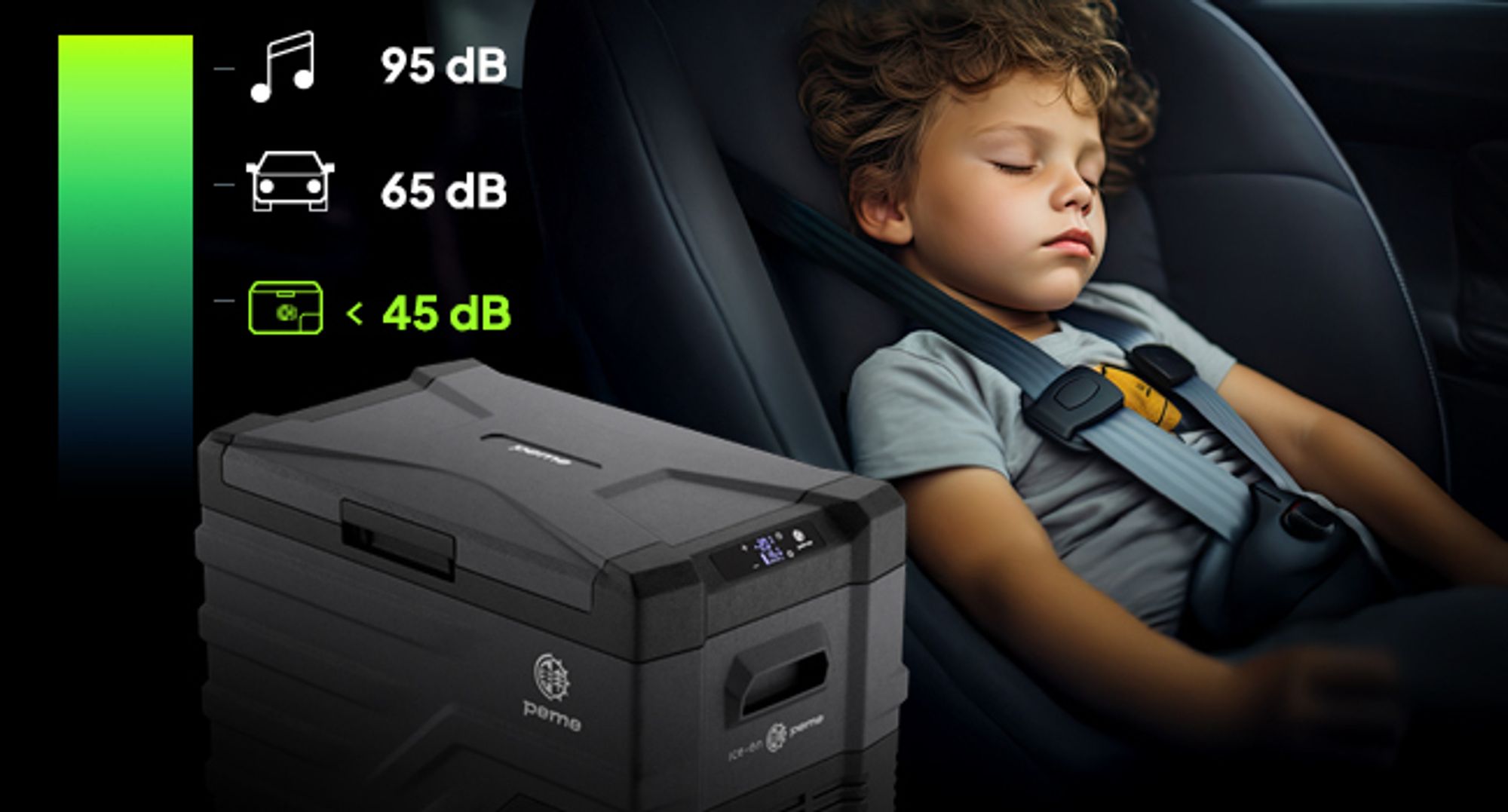 PEME Quest 40 Kompressor Kühlbox 35 L Elektrische Gefrierbox Autokühlschrank 12V 24V 230V LKW Camping Kühlschrank App Auto USB Innenbeleuchtung -20°C
