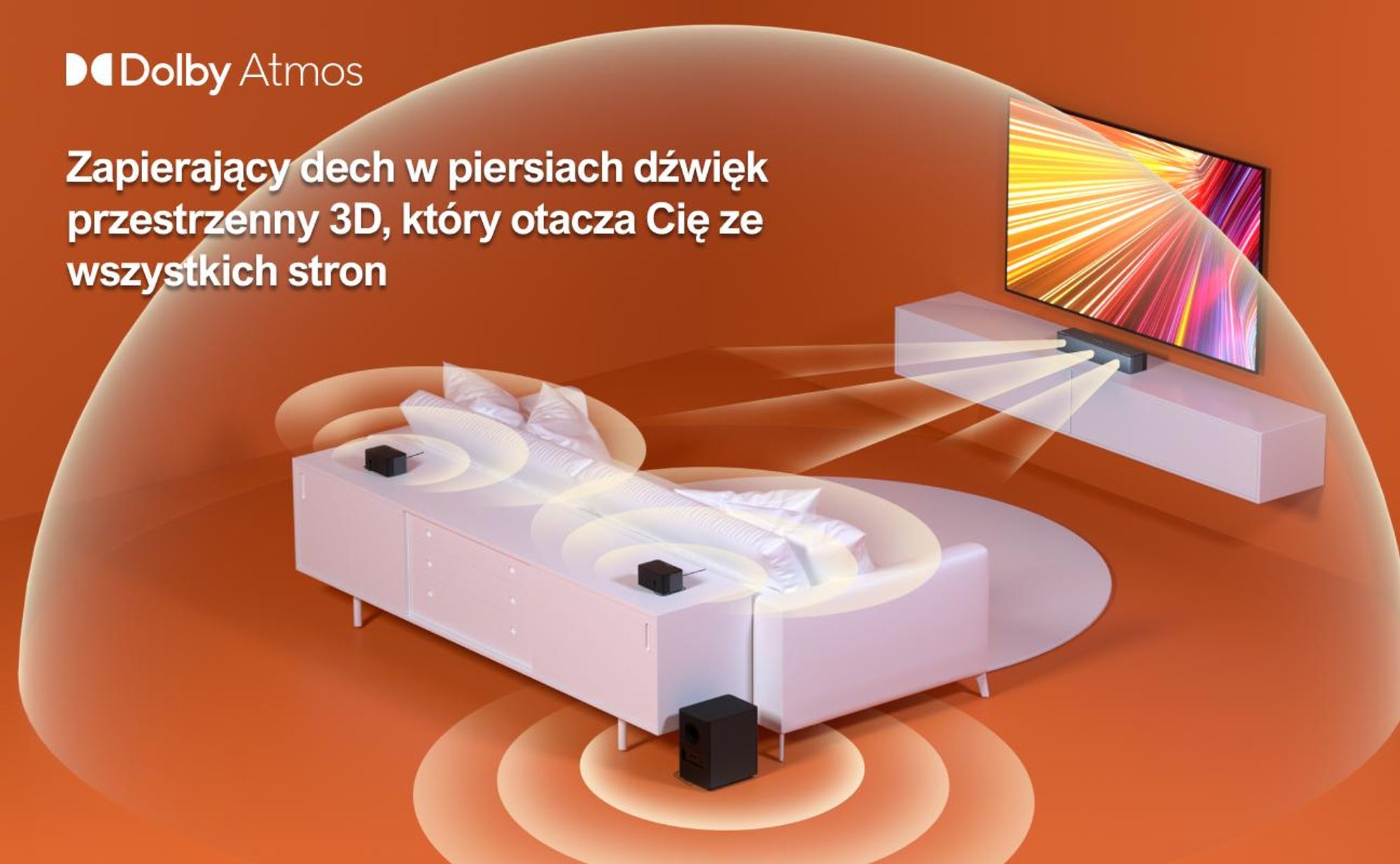 Soundbar ULTIMEA 5.1 Dolby Atmos, system dźwięku przestrzennego 3D Soundbar do telewizora, głośniki telewizyjne do kina domowego z regulacją basów