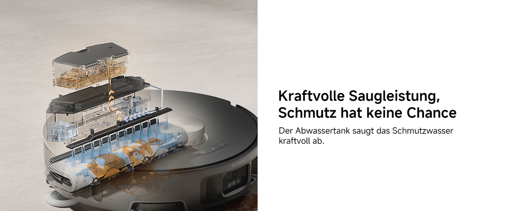 MOVA Z50 Ultra Saugroboter mit Wischfunktion, 19.000 Pa, HydroSync streifenfreies Wischen, 36 °C Selbstreinigung, Mehrfach-Schmutzerkennung, Schwarz