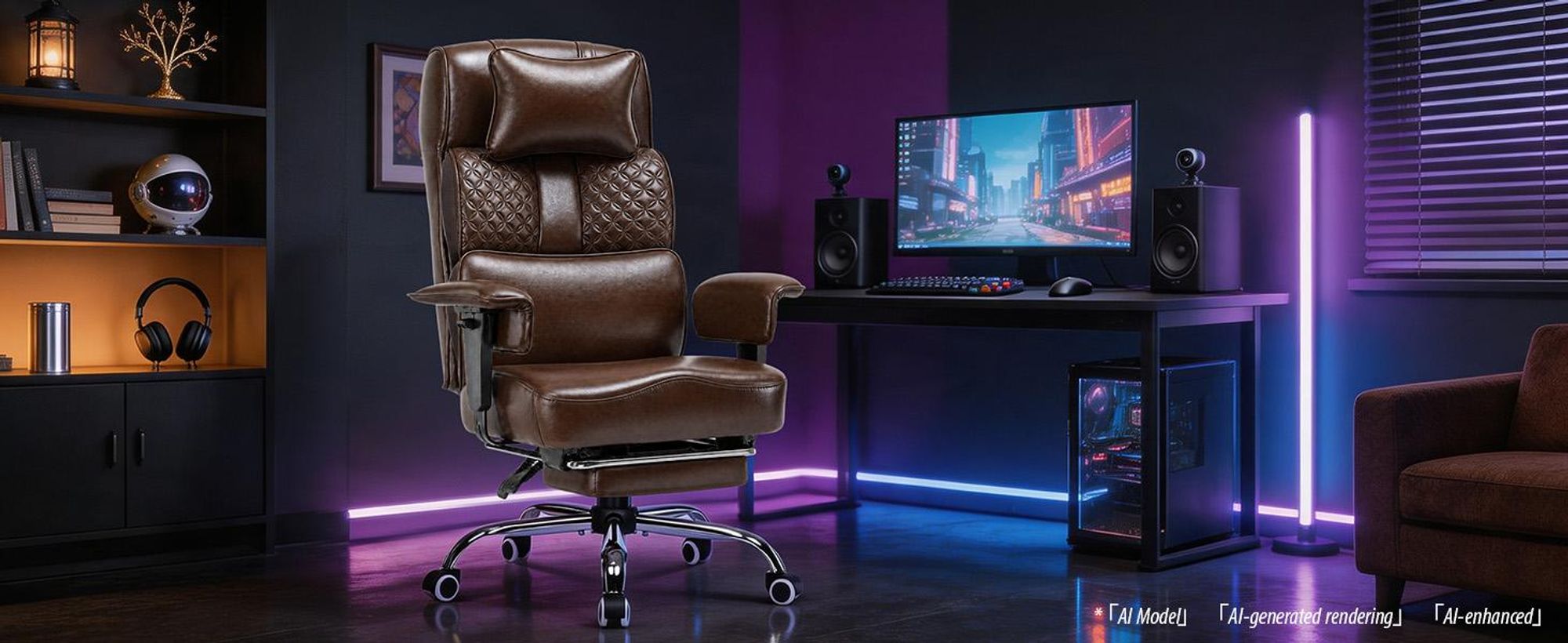 Krzesło gamingowe GTPLAYER, ergonomiczne krzesło biurowe z regulowaną podkładką pod głowę, dużą podporą dla kręgosłupa lędźwiowego, szerokością siedziska 54 cm, możliwością regulacji nachylenia od 90° do 150°, maksymalne obciążenie 180 kg
