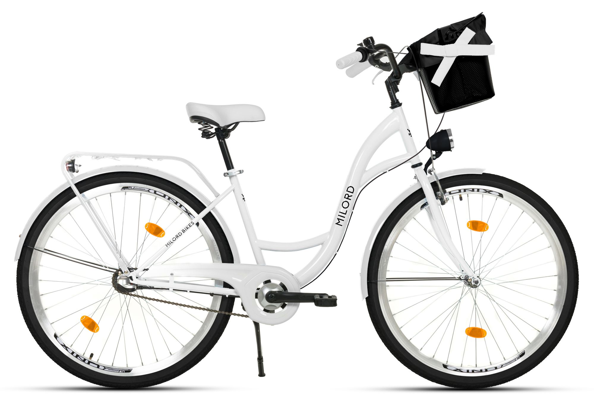 Milord Komfort Fahrrad Mit Korb Damenfahrrad, 28 Zoll, Creme-Braun, 3 Gang Shimano