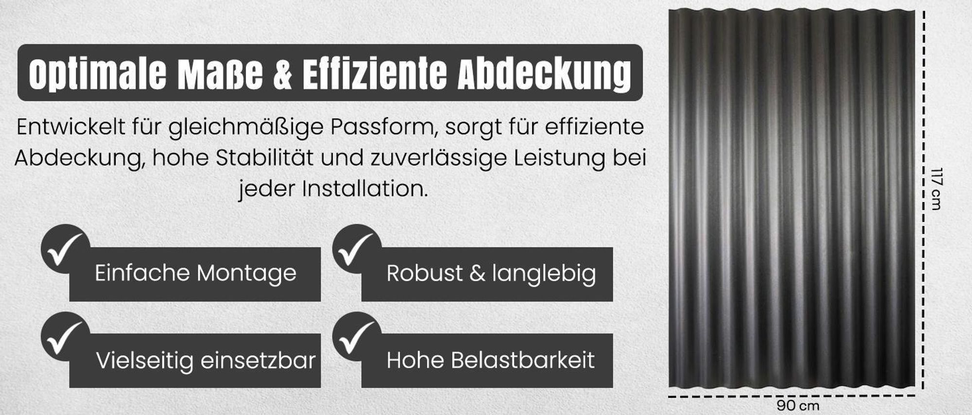 LP Projekt 1-teiliges wellplatte  90 x 117 cm - leicht & robust kunstoff wellplatten | Carport, Garten & Terrasse wetterfeste platten für außen