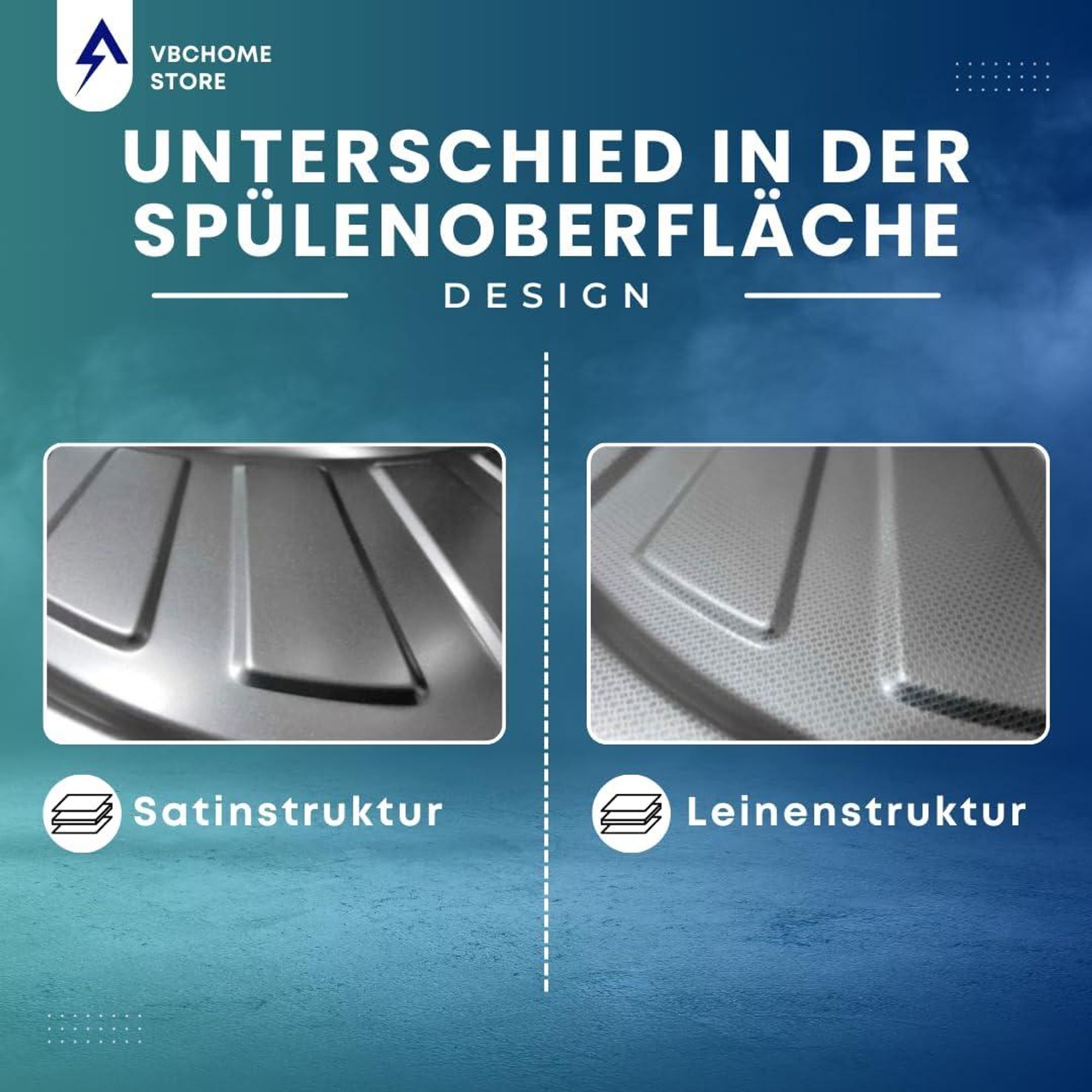 VBChome Edelstahlspüle 79 x 50 cm Satinstruktur Einbauspüle Spülbecken mit Hahnloch Abtropffläche Rechts Ablaufgarnitur Camping Küchenspüle