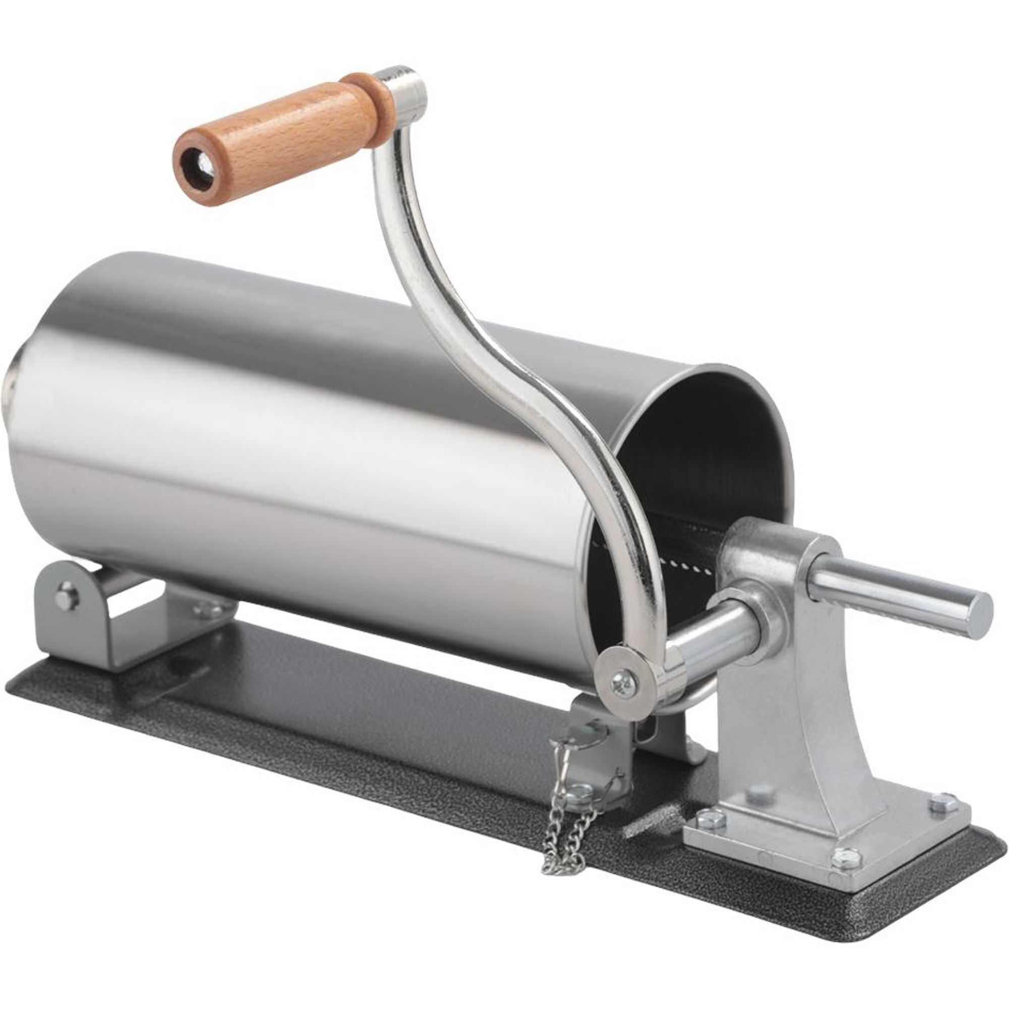 KRAFT&DELE | Wurstfüller manuell, Wurstmaschine aus Edelstahl, Wurstfüllmaschine, silber, Wurstpresse mit Tischklemme, Wurstspritze inkl. Füllrohre, 3KG