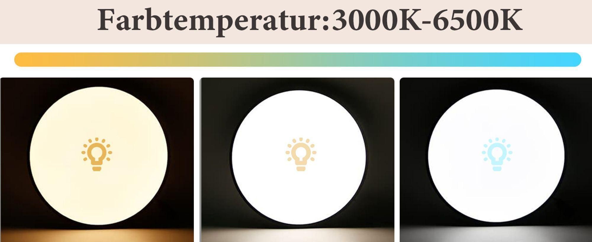 ZMH LED – białe lampy sufitowe, okrągła lampa sufitowa 28 cm, lampa sufitowa z regulacją jasności i pilotem, płaska, 30 W, lampa kuchenna do salonu i sypialni