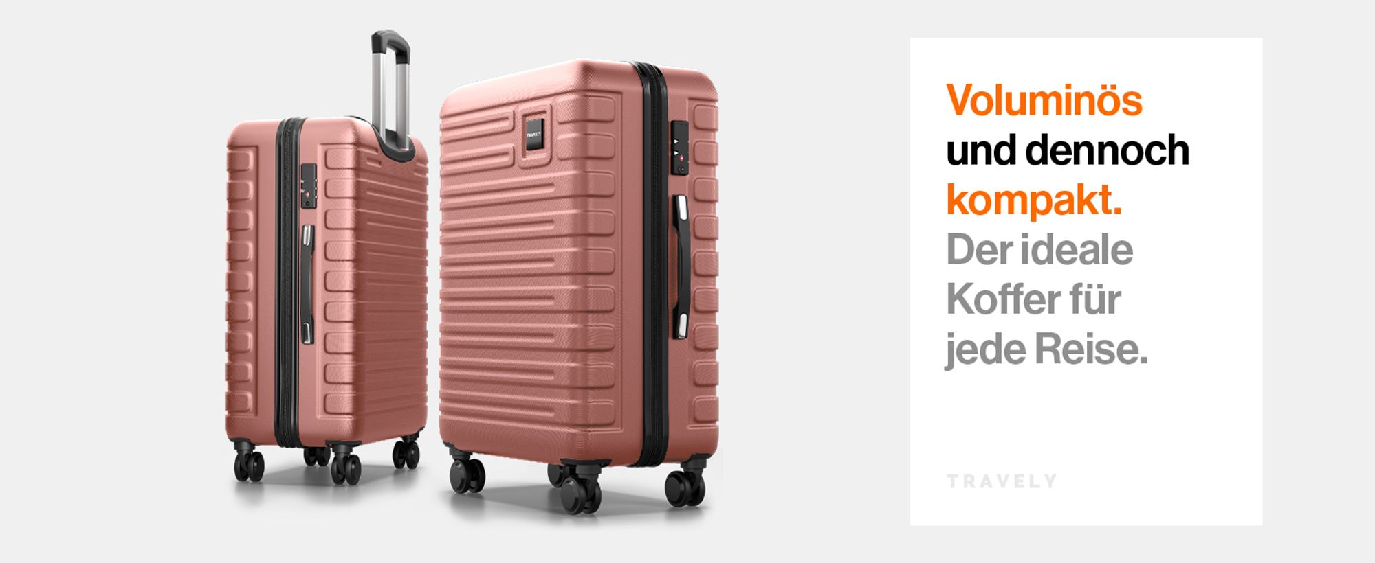 Travely Polycarbonat Koffer Groß 67cm L - 60L Innenvolumen - sehr robuster Hartschalen Koffer mit sanften Rollen & TSA Schloss, Reisekoffer, Koffer & Trolleys, Reisekoffer mit Rollen