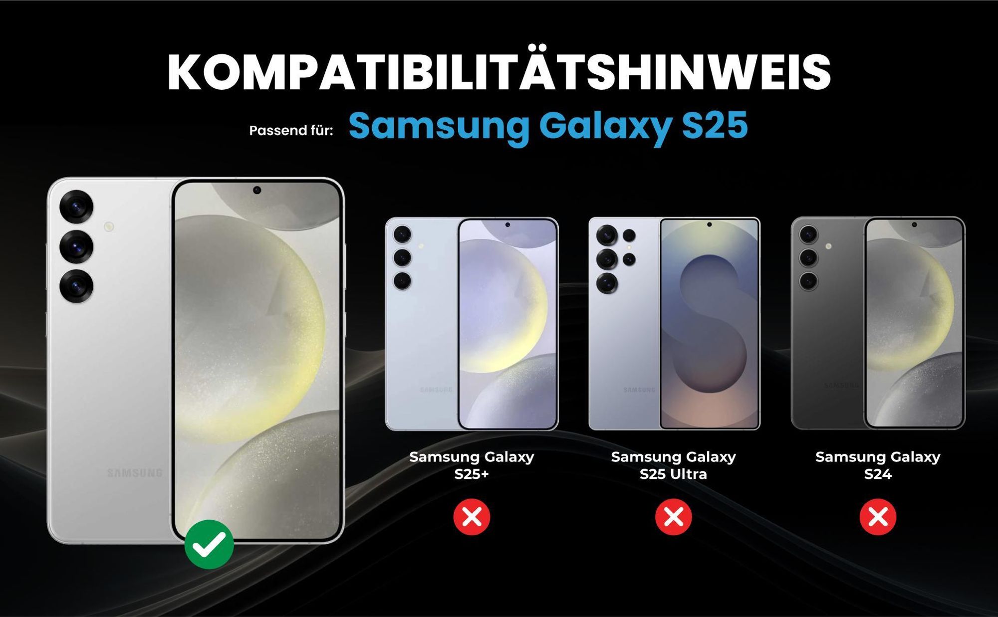 Kompatibilitätshinweise Hülle für Samsung Galaxy S25