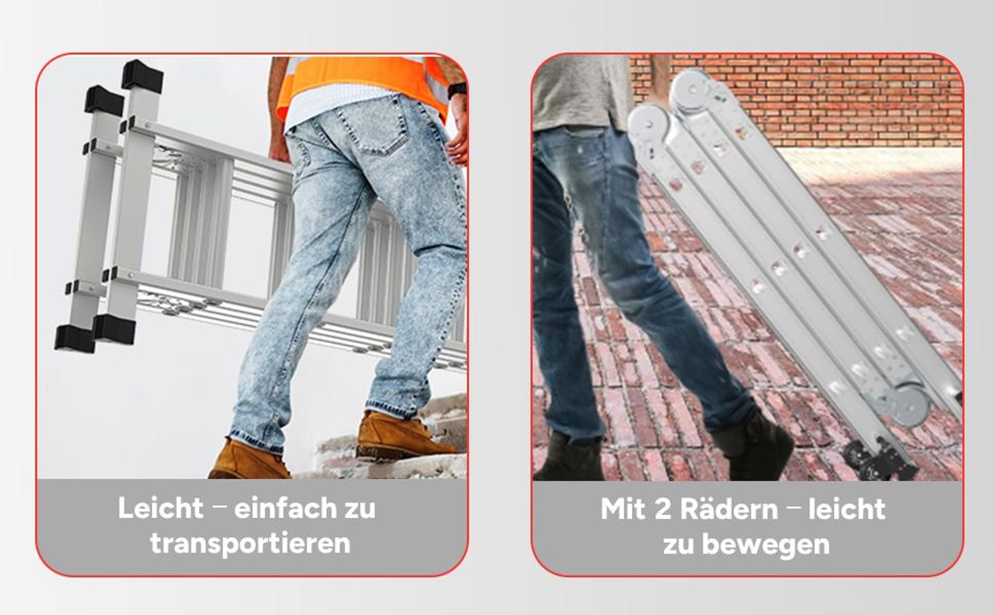 OUTIGO Mehrzweckleiter Multifunktionsleiter Klappleiter Teleskopleiter A-Rahmenleiter 4x3 350cm Anlegeleiter Stehleiter Haushaltsleiter Aluleiter