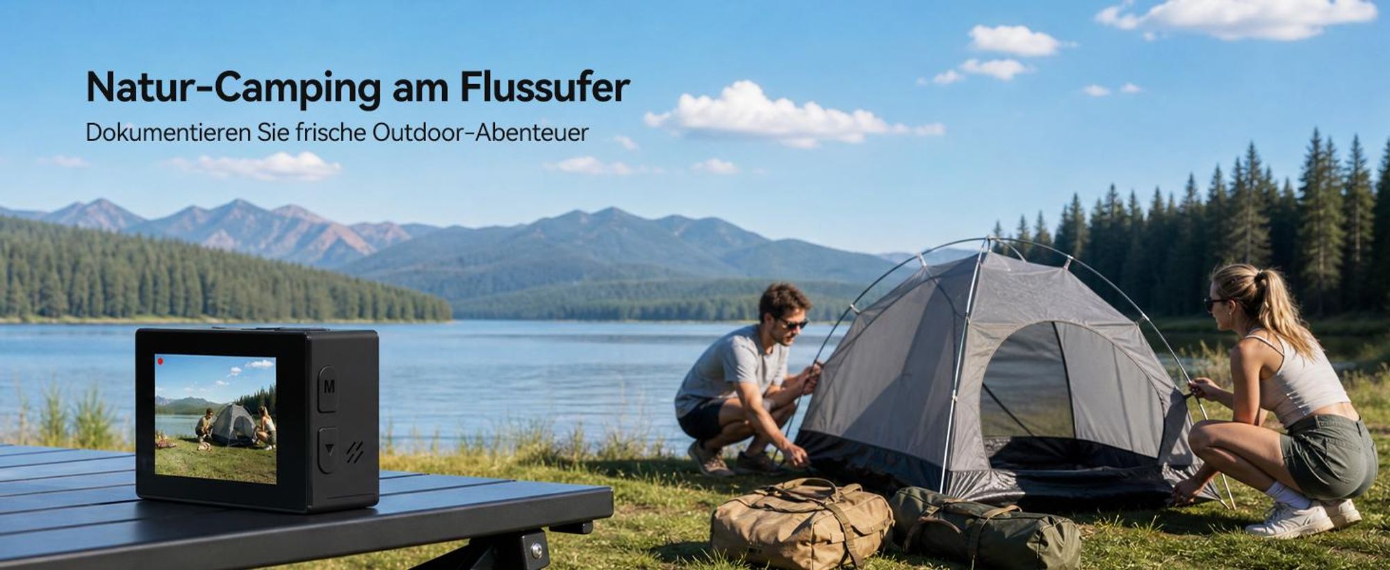 SVbony SVGO2 Action-Kamera 4K/30 fps IPX8 wasserdicht,30m,WLAN, EIS, 2,0-Zoll-Touchscreen, mit Auftriebsstange 2x1350mAh Akkus für Schnorchel, Surfen