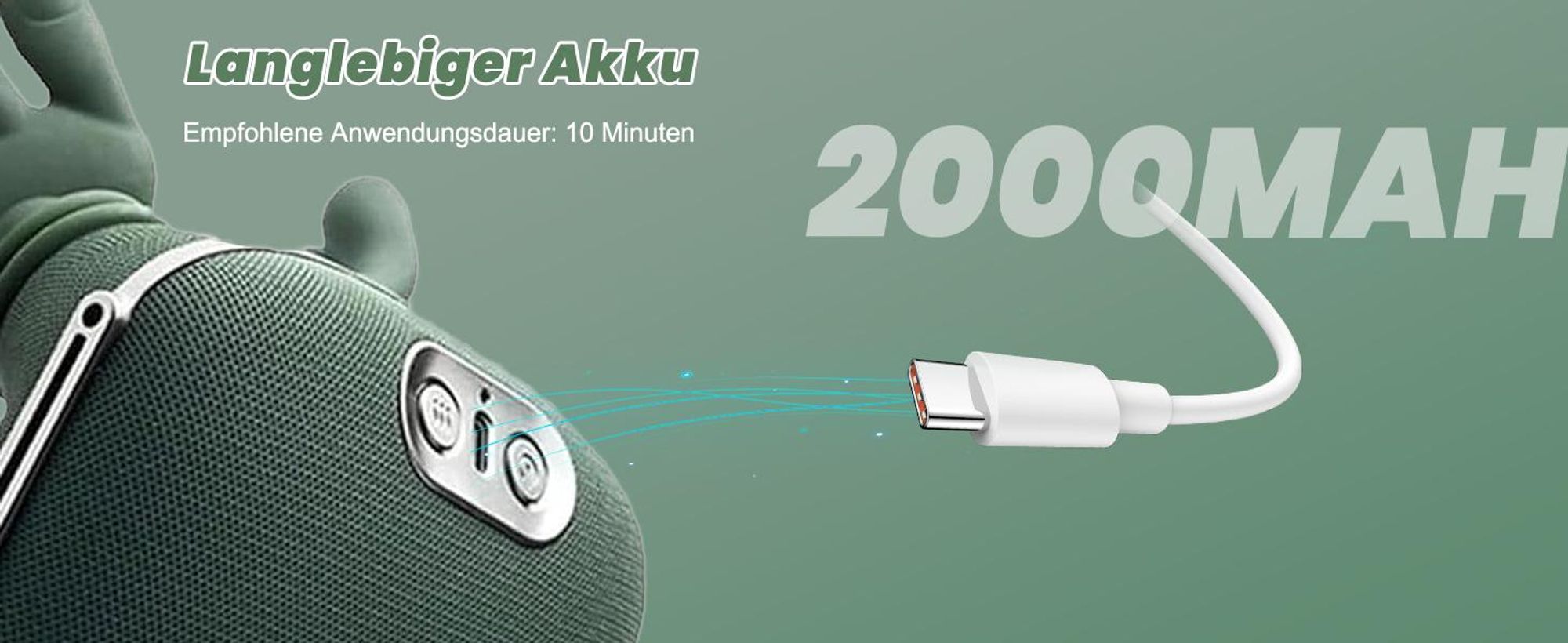 Kabelloser 4D Nacken Schulter Massager Tiefen Kneten  mit 3 Modi und 2 Temperaturstufen