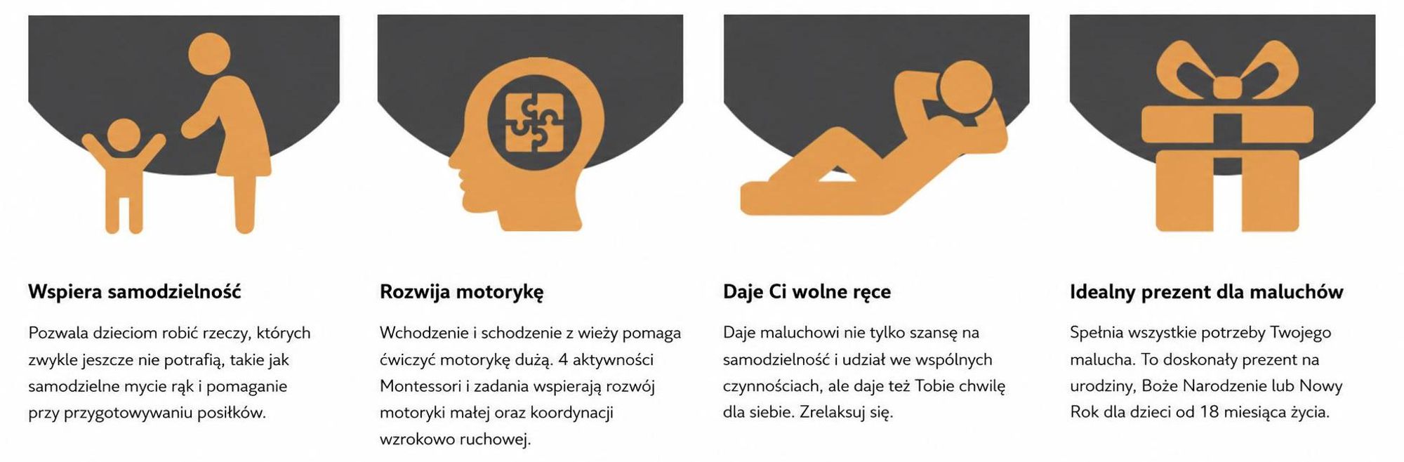 Wieża edukacyjna Olvy od 1 roku - Wieża edukacyjna Montessori 4 w 1 dla dzieci, z regulacją wysokości, zjeżdżalnią, planszą i grami, wielofunkcyjna pomoc kuchenna dla dzieci