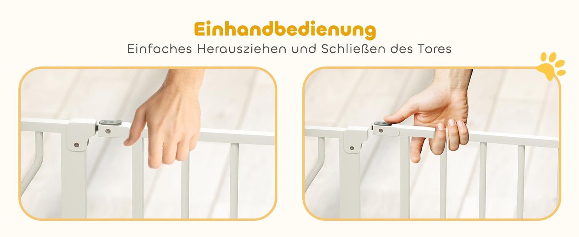 Hunde Türschutzgitter Treppenschutzgitter, 75-145 cm Hunde Türgitter Weiß
