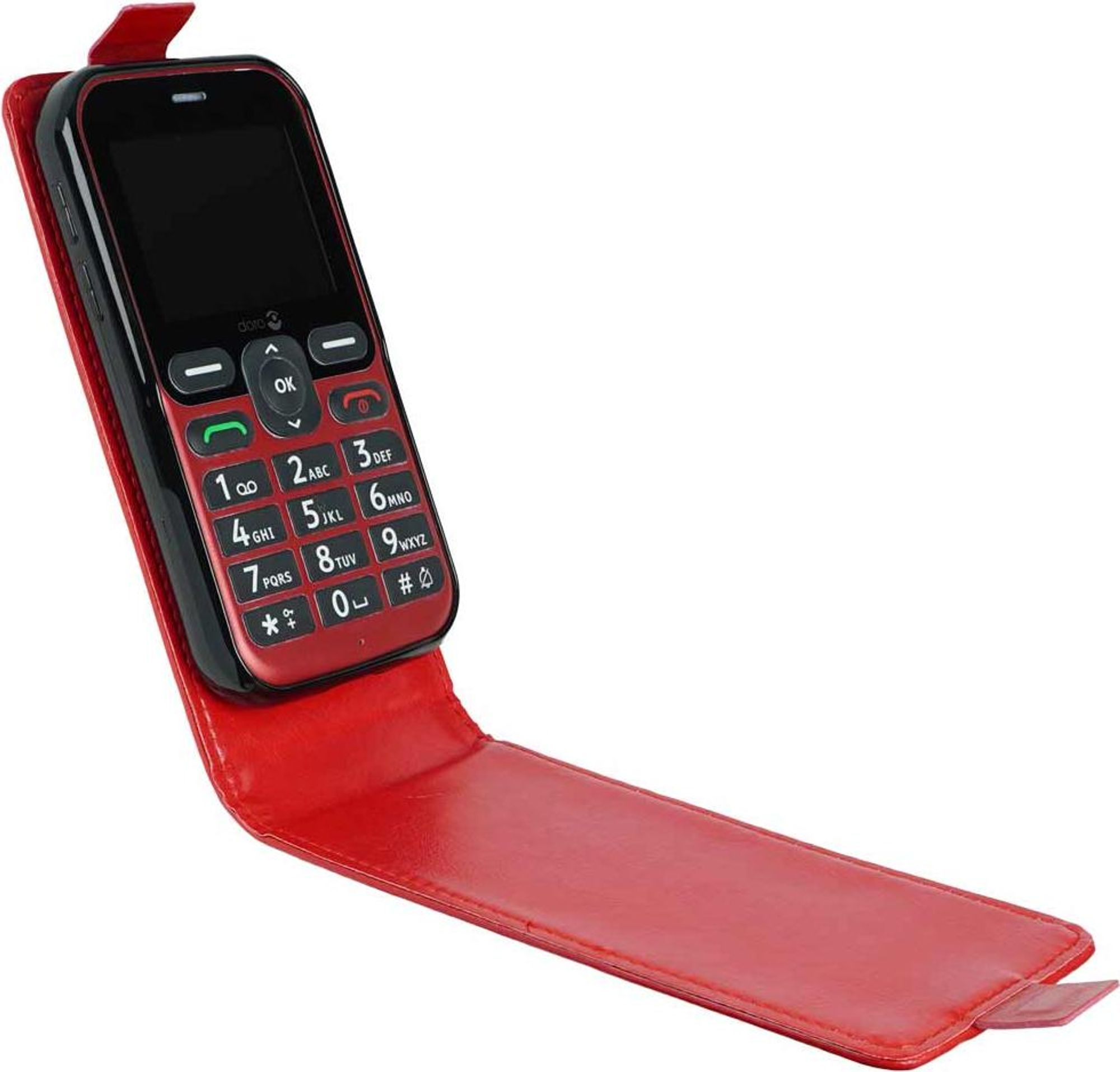 caseroxx Schutz Tasche Hülle Flip Cover kompatibel mit Doro Leva L10 / L11 / E10 / X10, Smartphone Tasche Flip Cover in rot Bild 5
