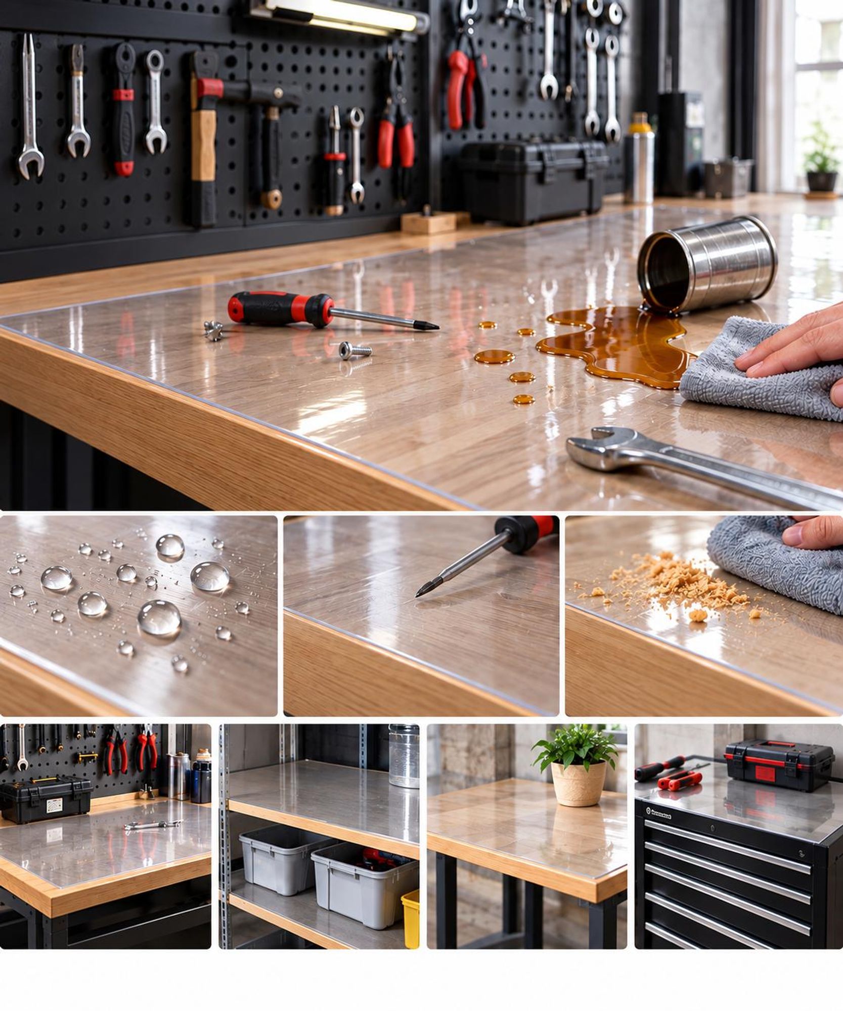 Tischdecke PVC Tischfolie Transparent 2mm Schutzfolie Tischschutz Tischmatte