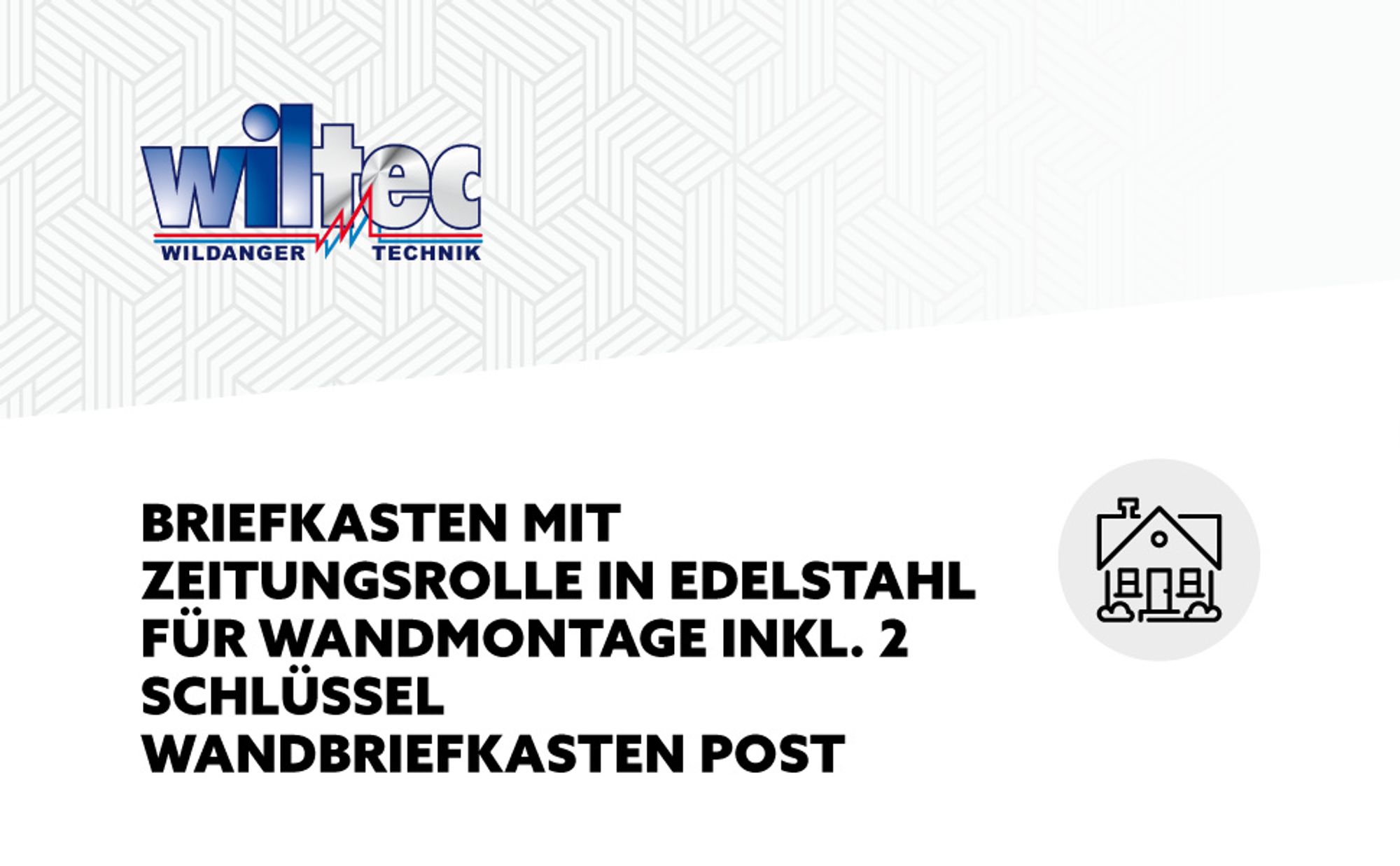 Wiltec Briefkasten mit Zeitungsrolle 305 x 95 x 335 mm, Wandbriefkasten mit Namensschild, Sichtfenstern, Schloss und Zeitungsrolle, Postkasten aus Edelstahl