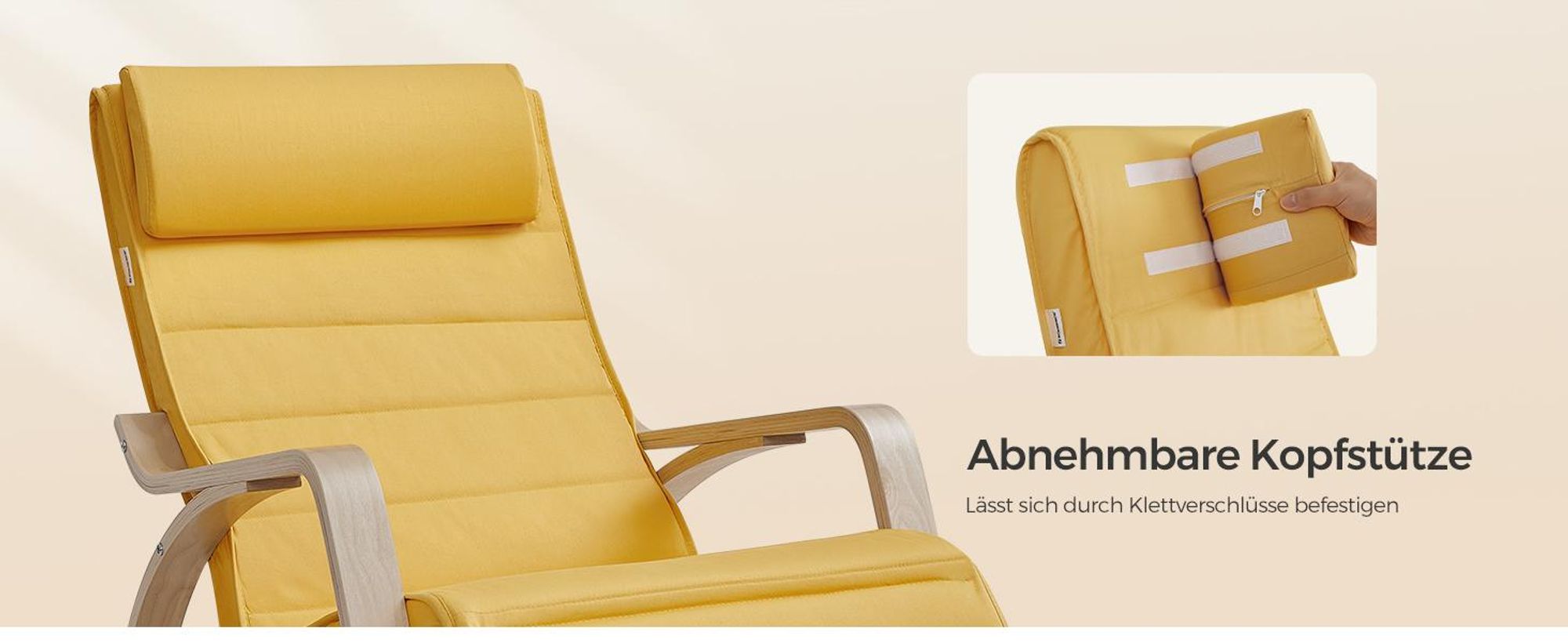 SONGMICS Relaxsessel Schaukelsessel, Relaxstuhl, verstellbare Fußstütze