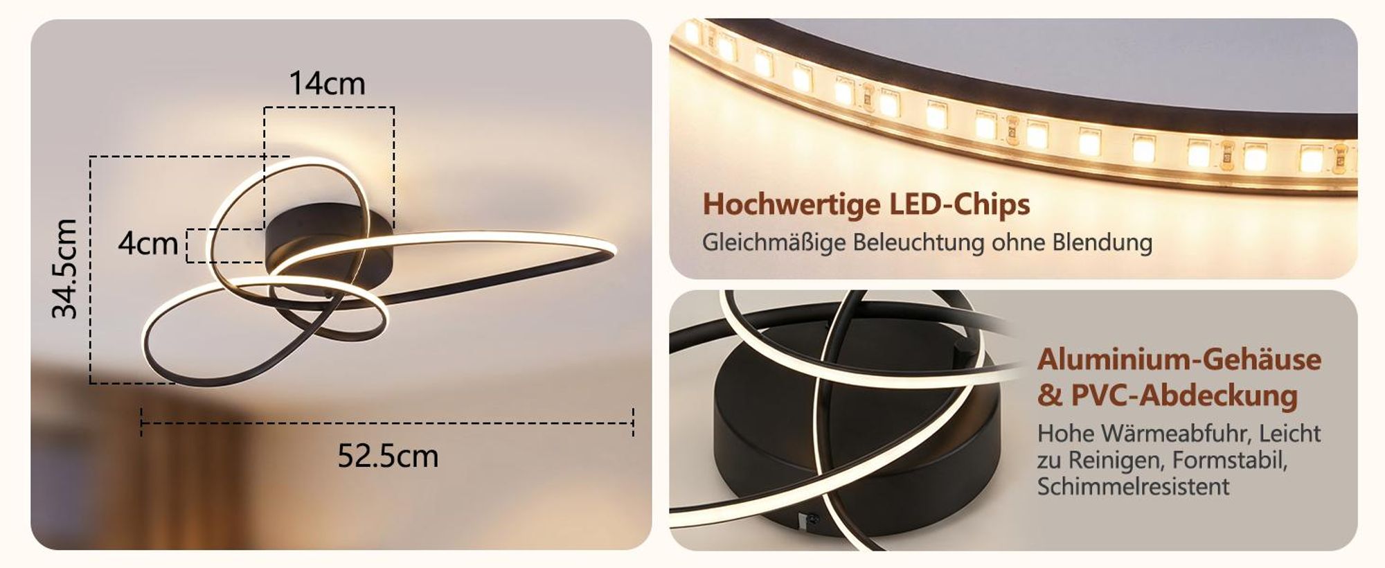 ZMH LED stropné svietidlo 30W čierne stmievateľné s diaľkovým ovládaním moderný kruhový dizajn vnútorné osvetlenie pre obývačku spálne kuchyňu jedáleň