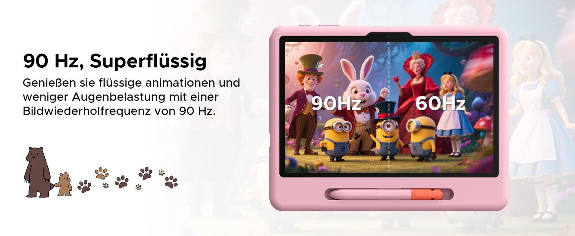 POCKAM P10 Kids 10.1" Tablet, Gemini AI, Android 16, 32(6+26)GB RAM+64GB ROM/TF 2TB, 7000mAh, WiFi Tablet für Kind mit Kindgerechte Hülle und Stift