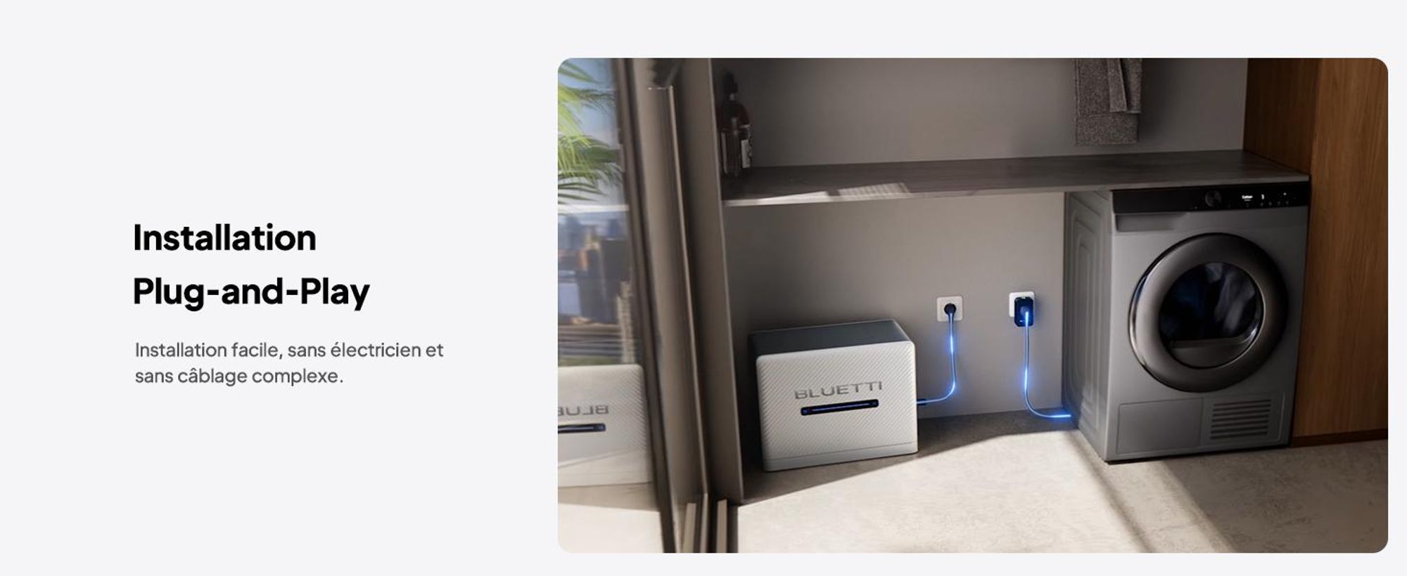 Système de production d'énergie solaire pour balcon BLUETTI Balco 260, 2560 Wh, entrée solaire de 2400 W via 4 trackers MPPT, extensible jusqu'à 15 kWh de stockage pour la maison, l'énergie solaire et l'alimentation de secours