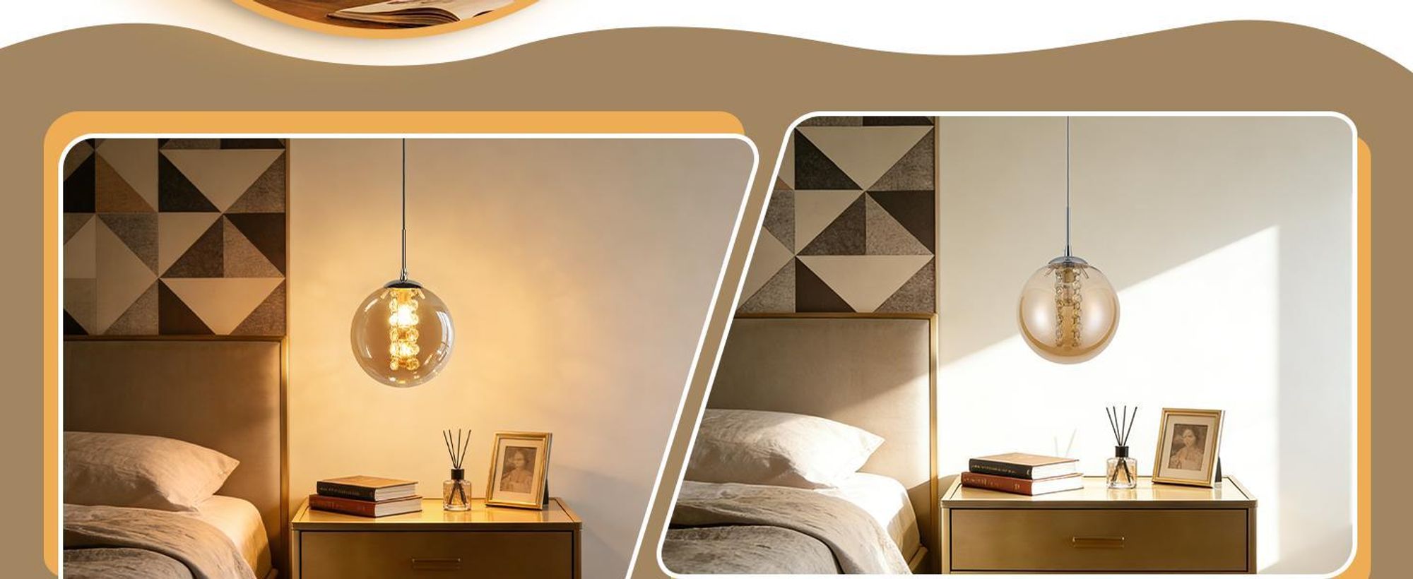 ZMH závěsné svítidlo skleněné závěsné svítidlo 1 žárovka jantarová lampa nad jídelní stůl 120 cm výškově nastavitelná G9 noční lampa závěsné svítidlo do ložnice jídelny