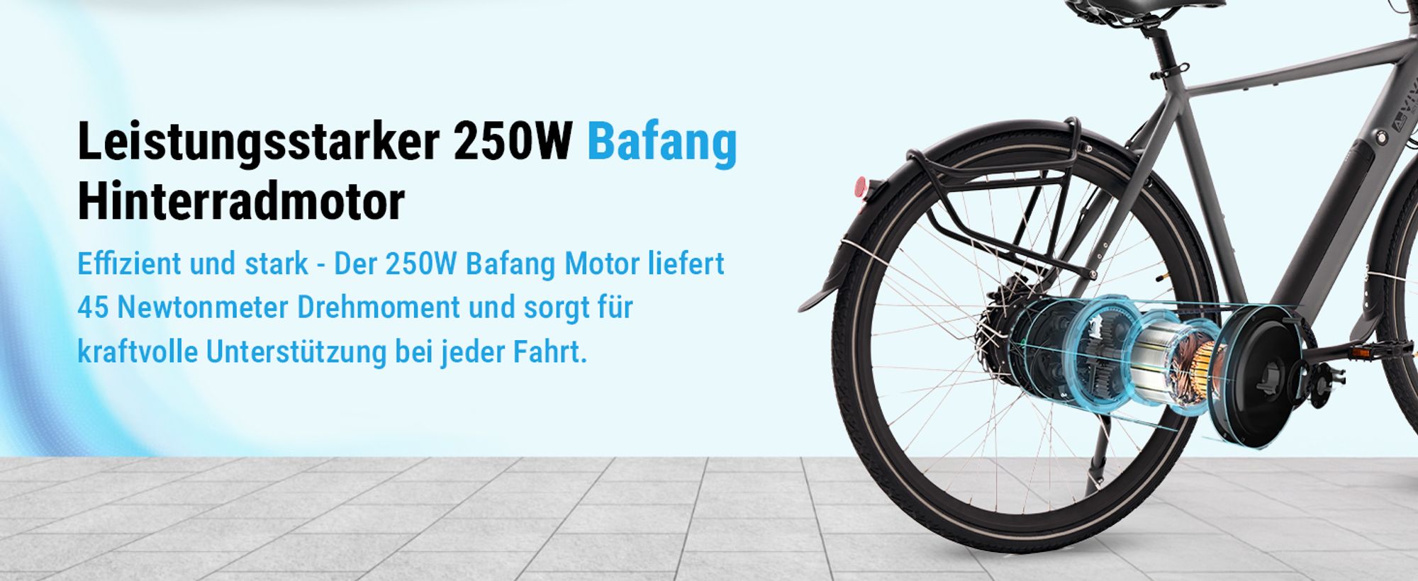 AsVIVA BC1-C Urban E-Bike 250W, 7 Gang Shimano, Akku, LED, Scheibenbremsen