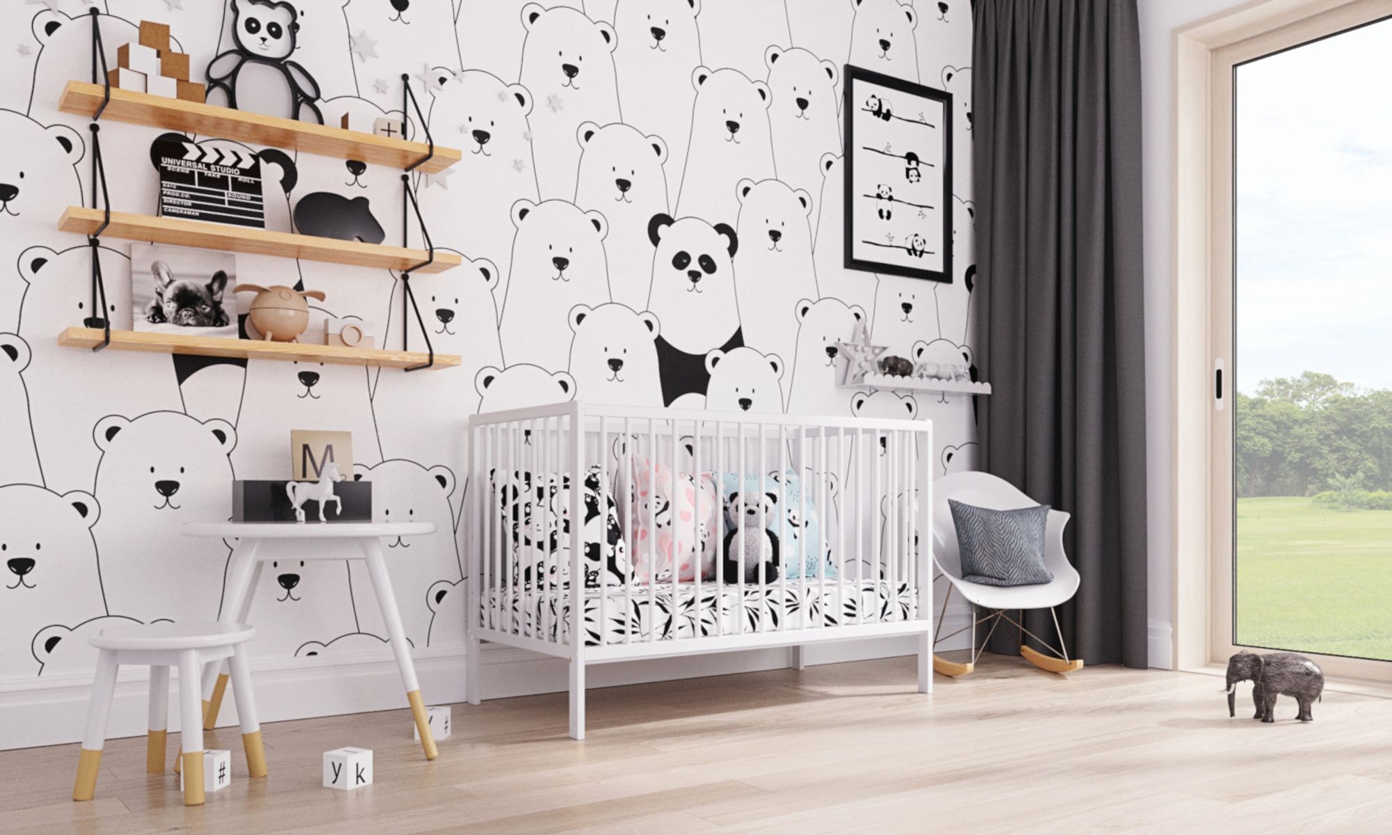 Kinderbett Babybett - BELLO basic – Ökologisch und aus Massivholz 3 fach höhenverstellbar inkl. Matratze mit drei herausnehmbaren Latten 60 x 120 cm Weiß