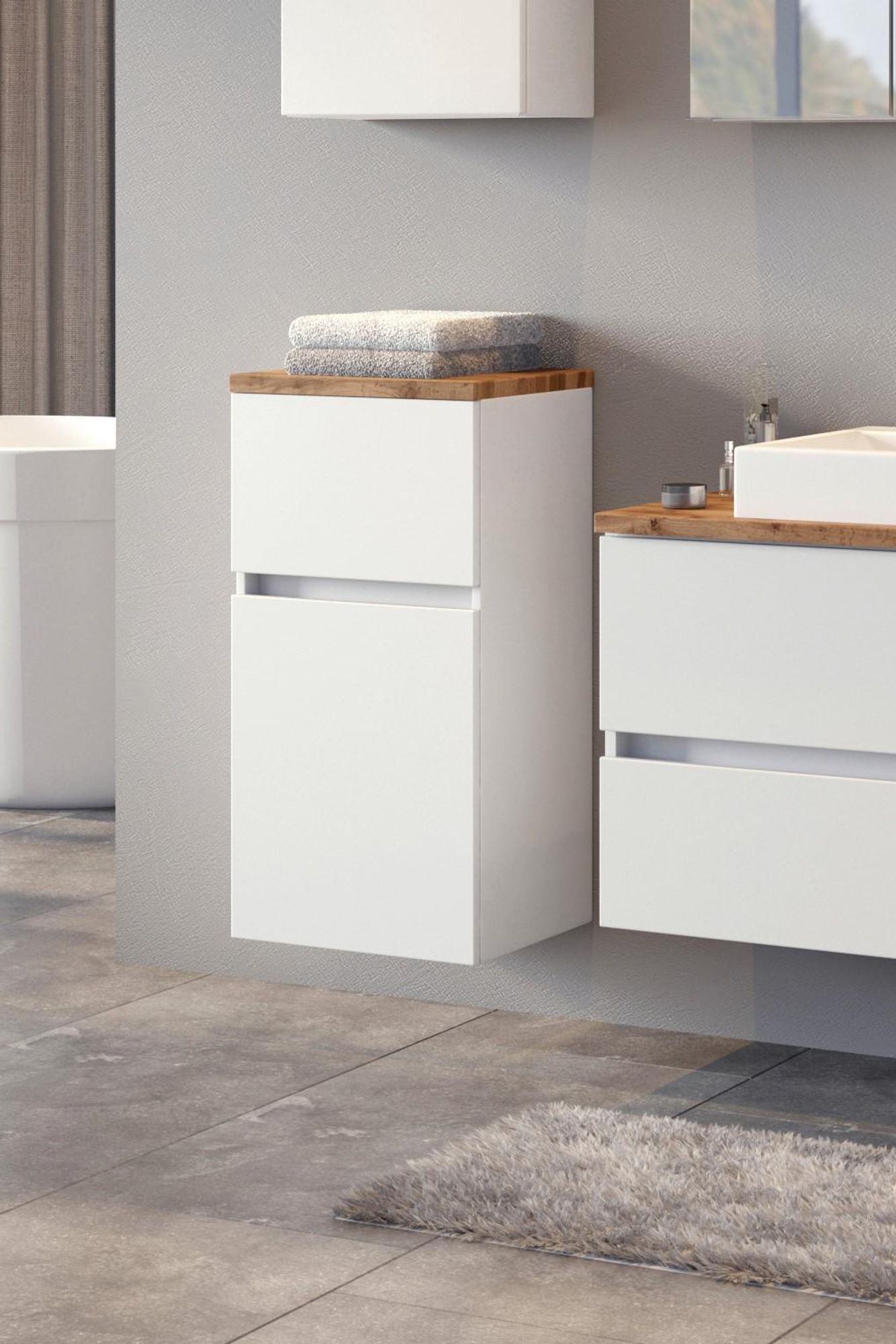 freiraum Pienza Unterschrank – moderner Bad-Unterschrank mit Softclose und griffloser Front