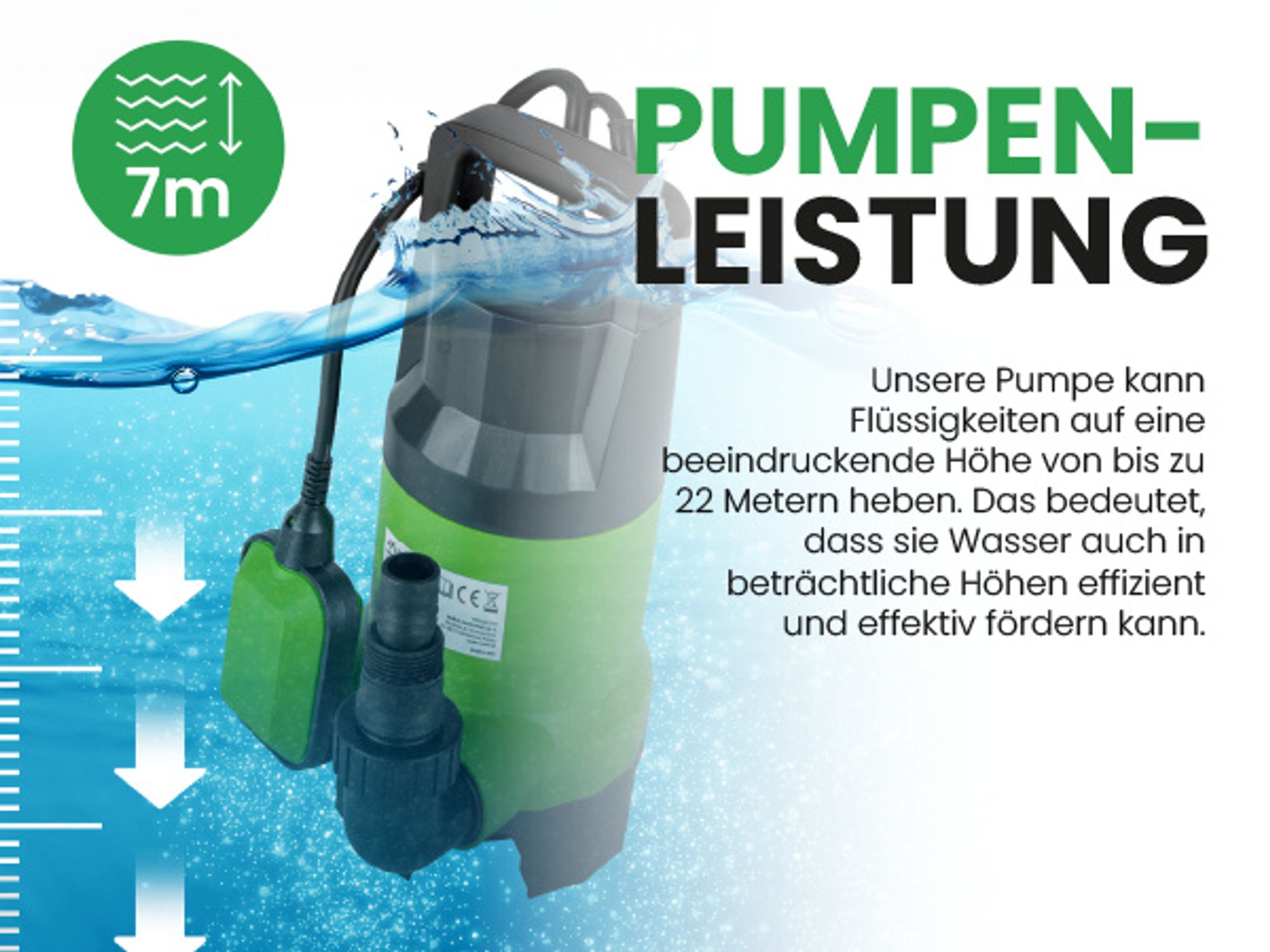 Tauchpumpe Abflusswasserpumpe mit Induktionsmotor