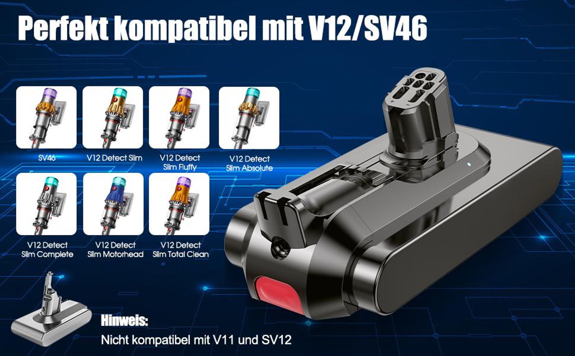 Dyson V12, SV20, SV26, SV30, SV34, SV35, Dyson V12 Detect Slim, Dyson V12 Detect Slim Absolute
