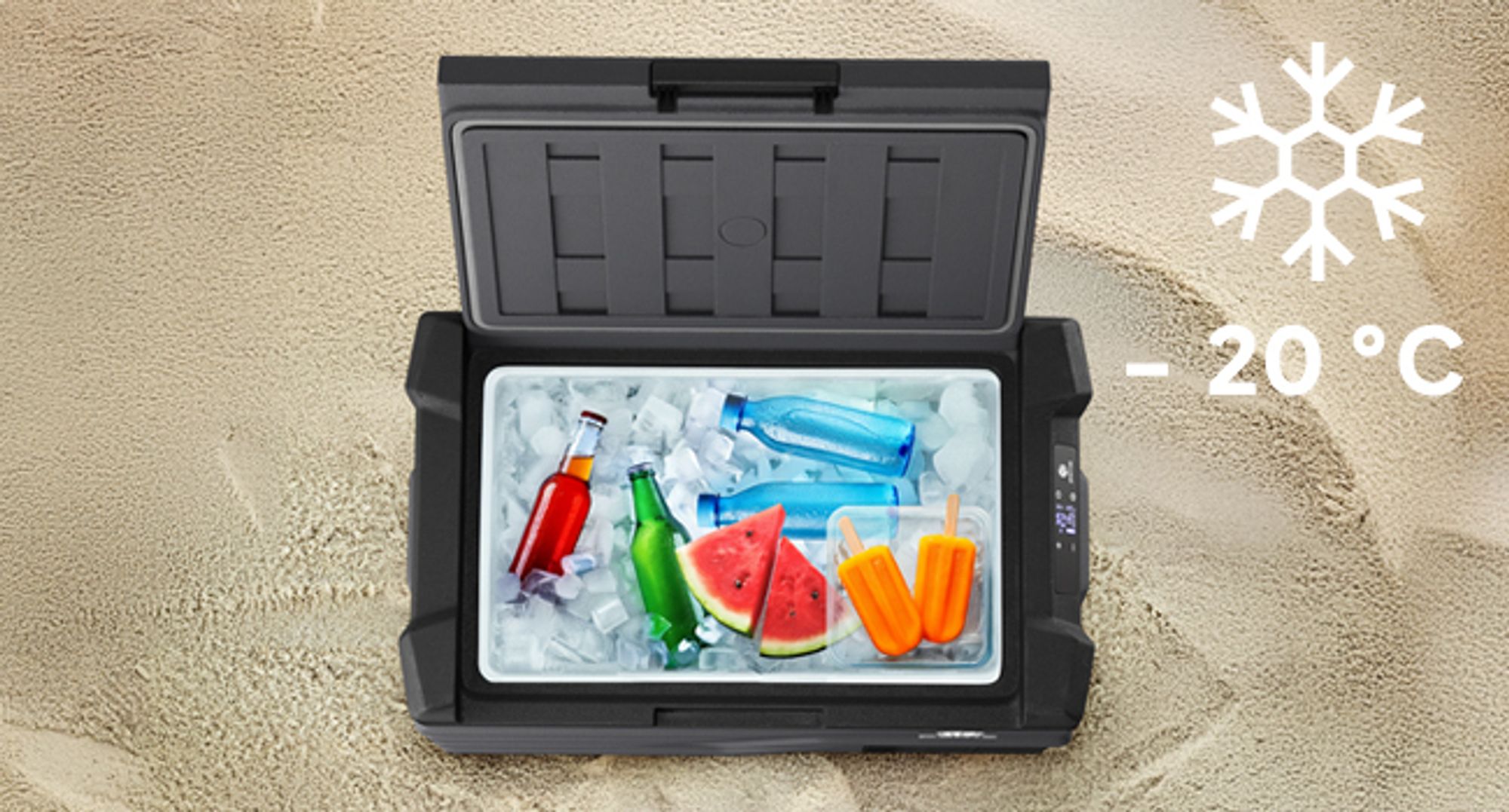 PEME Quest 40 Kompressor Kühlbox 35 L Elektrische Gefrierbox Autokühlschrank 12V 24V 230V LKW Camping Kühlschrank App Auto USB Innenbeleuchtung -20°C