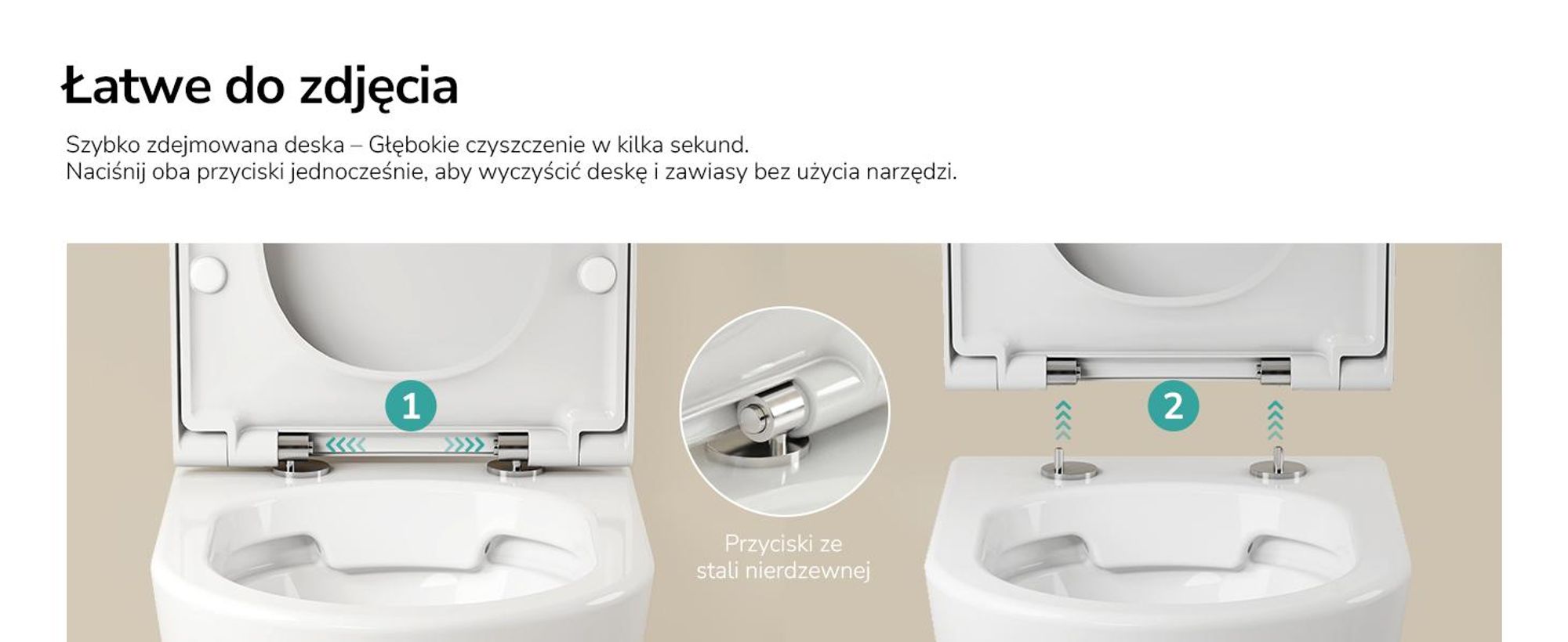EMKE Miska WC wisząca bezrantowa ceramiczna, podwójne spłukiwanie przeciwbieżne, oszczędność wody, deska Soft-Close, Biały połysk
