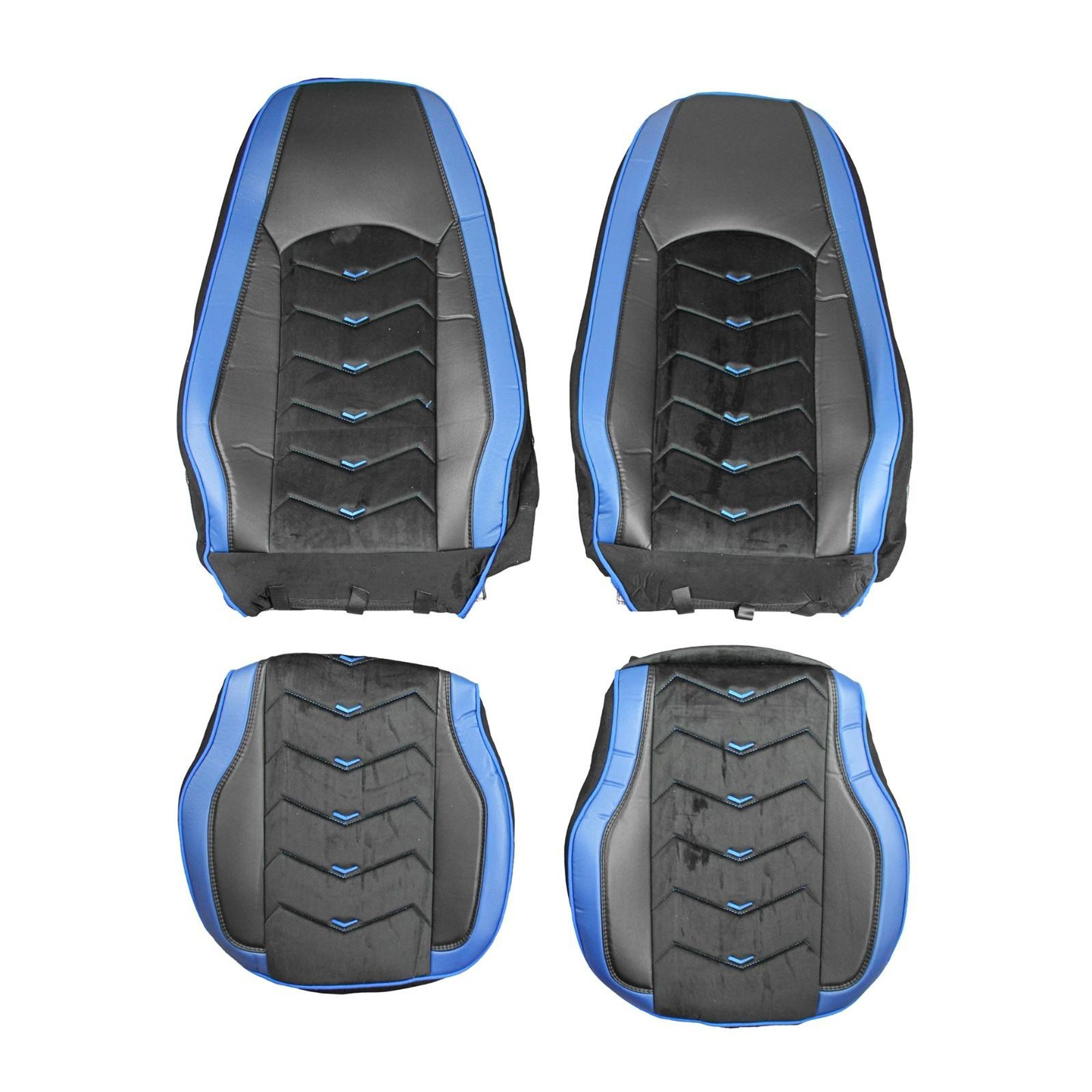 LKW Sitzbezüge 1+1 Leder + Alcantara Für Volvo FH4 FH5 Euro 6 2014-2020 Blau