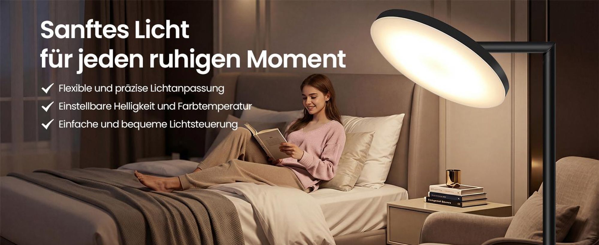 VASAGLE LED Standleuchte höhenverstellbar, Stehlampe mit drehbarem Lampenkopf, Timer, Memory, Schlafzimmer Wohnzimmer, schwarz