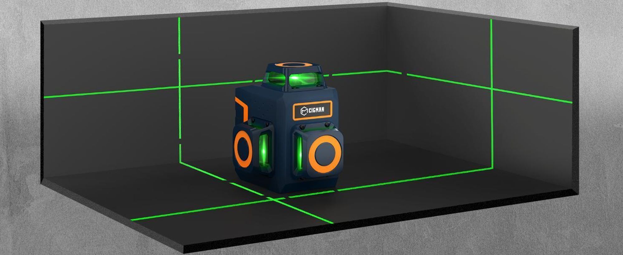 CIGMAN CM-701SE Dispositivo di livellamento laser - 12 linee, 3x360°, laser verde, autolivellante