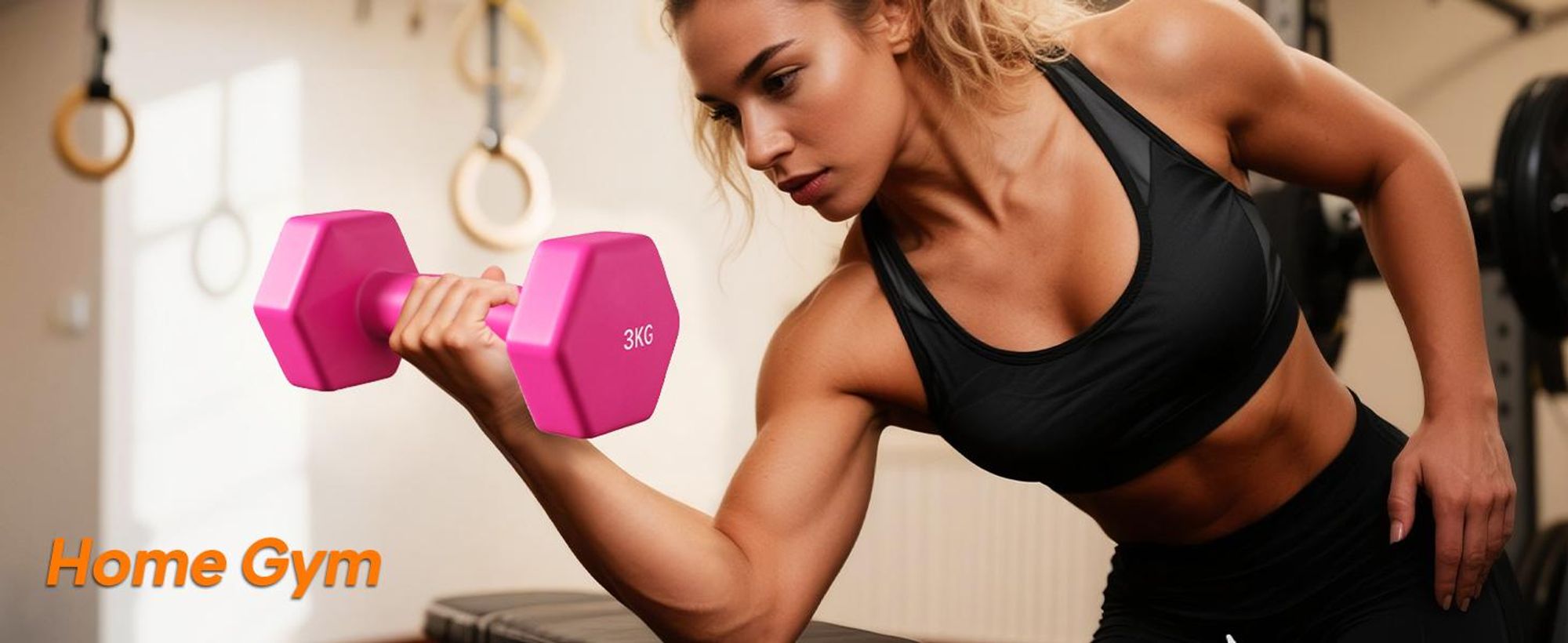 Zestaw hantli SPORTNOW, zestaw 2 hantli z obciążnikami, zestaw hantli żeliwnych, 2 hantle po 3 kg dla mężczyzn i kobiet, zestaw hantli do domu, siłowni, treningu siłowego
