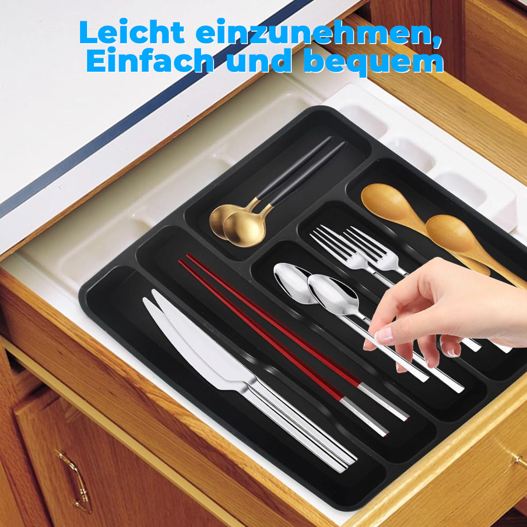 Schubkasteneinsatz Besteckkasten Mit Deckel Tragbar Besteck Aufbewahrung Küchen
