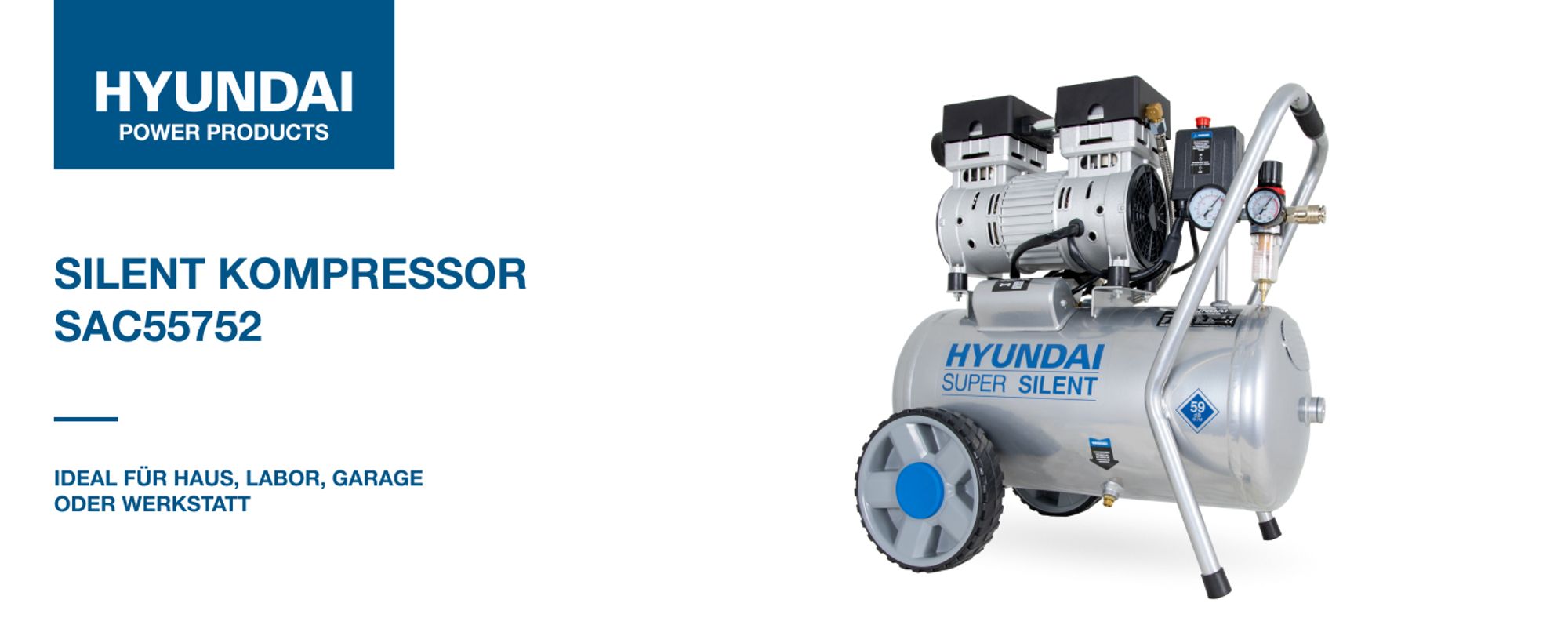 Silent Kompressor mit 8bar maximal Druck ÖLFREI und mit Wasserabscheider