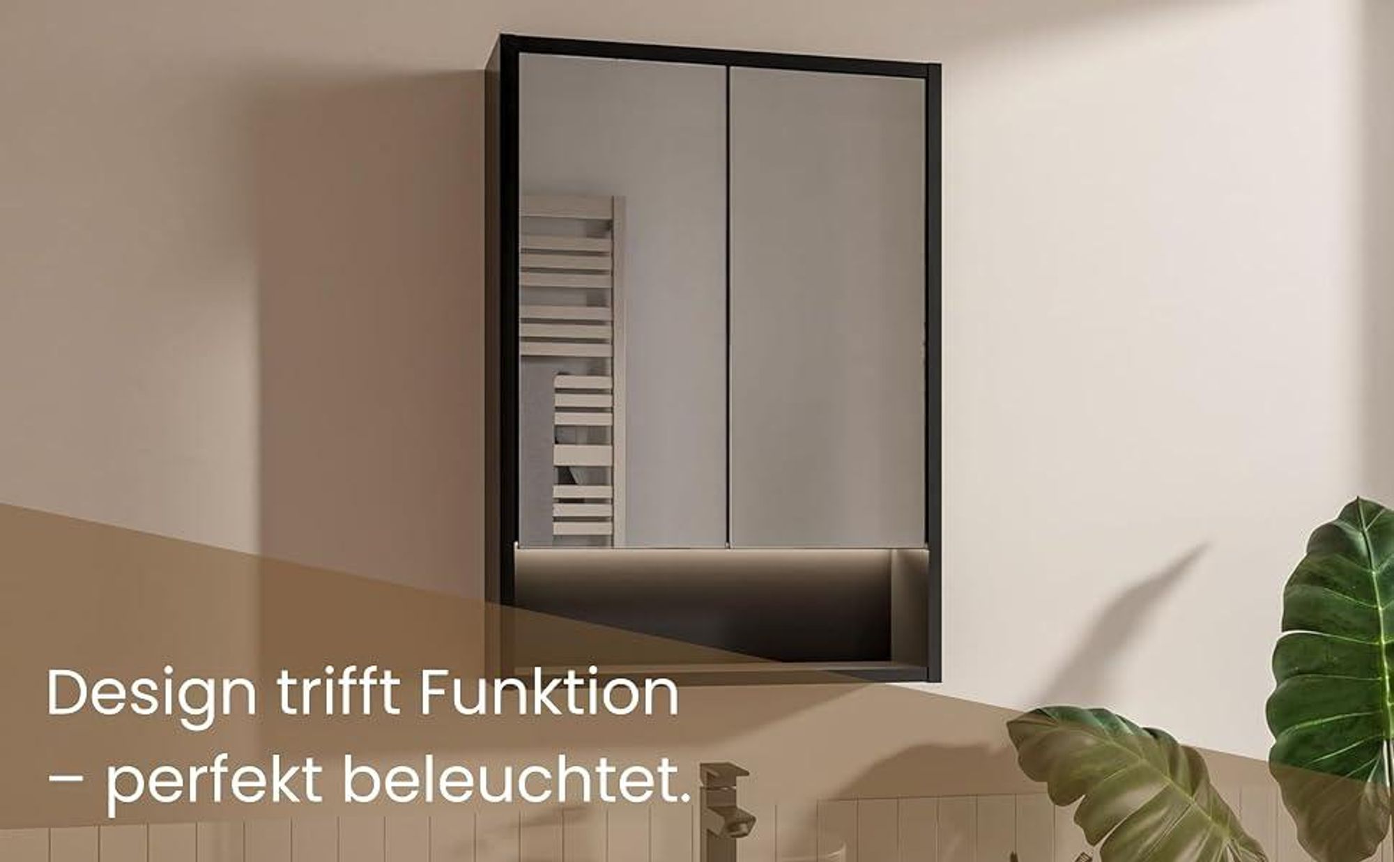 LED Spiegelschrank Bad 60x78 cm Weiß mit Beleuchtung 4000K Steckdose Schalter Badezimmerschrank Hängeschrank