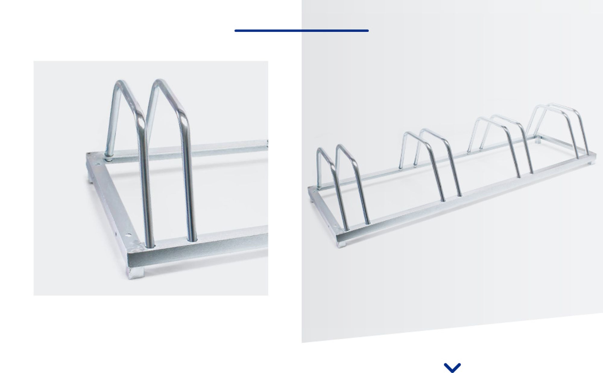 Wiltec Fahrradständer für 4 Fahrräder 124x39,5x19,5cm aus verzinktem Stahl und für Wandmontage geeignet Reihenparker Fahrradbügel
