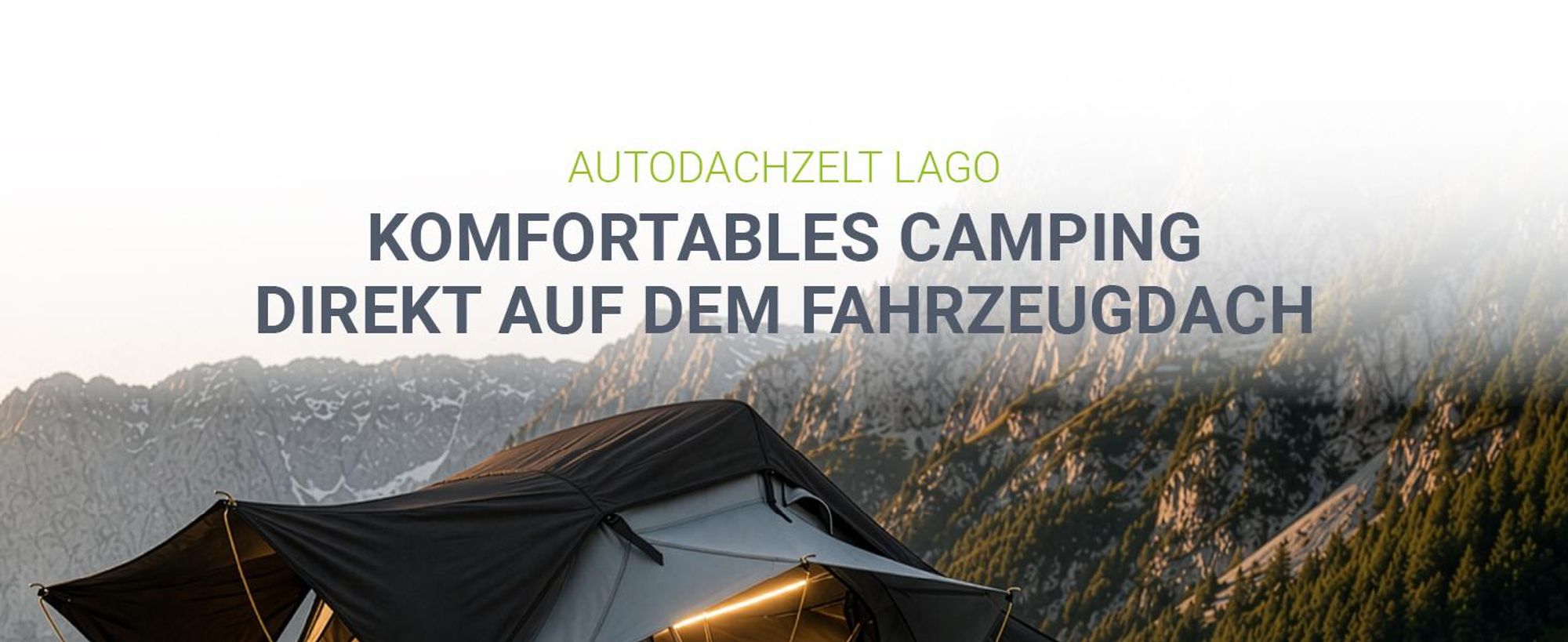 Juskys Autodachzelt Lago 120 x 210 cm - Wetterbeständig mit Leiter - Schwarz / Grau
