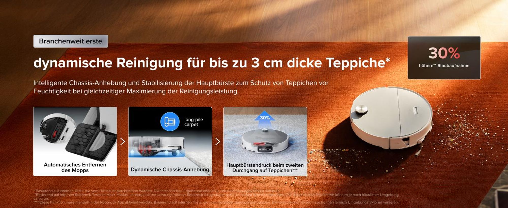 Roborock Saros 20 Sonic Staubsauger Roboter, 36.000 Pa Saugroboter mit Wischfunktion, Dual Anti-Tangle System, 7,98cm Ultra-Slim Design (Weiß)