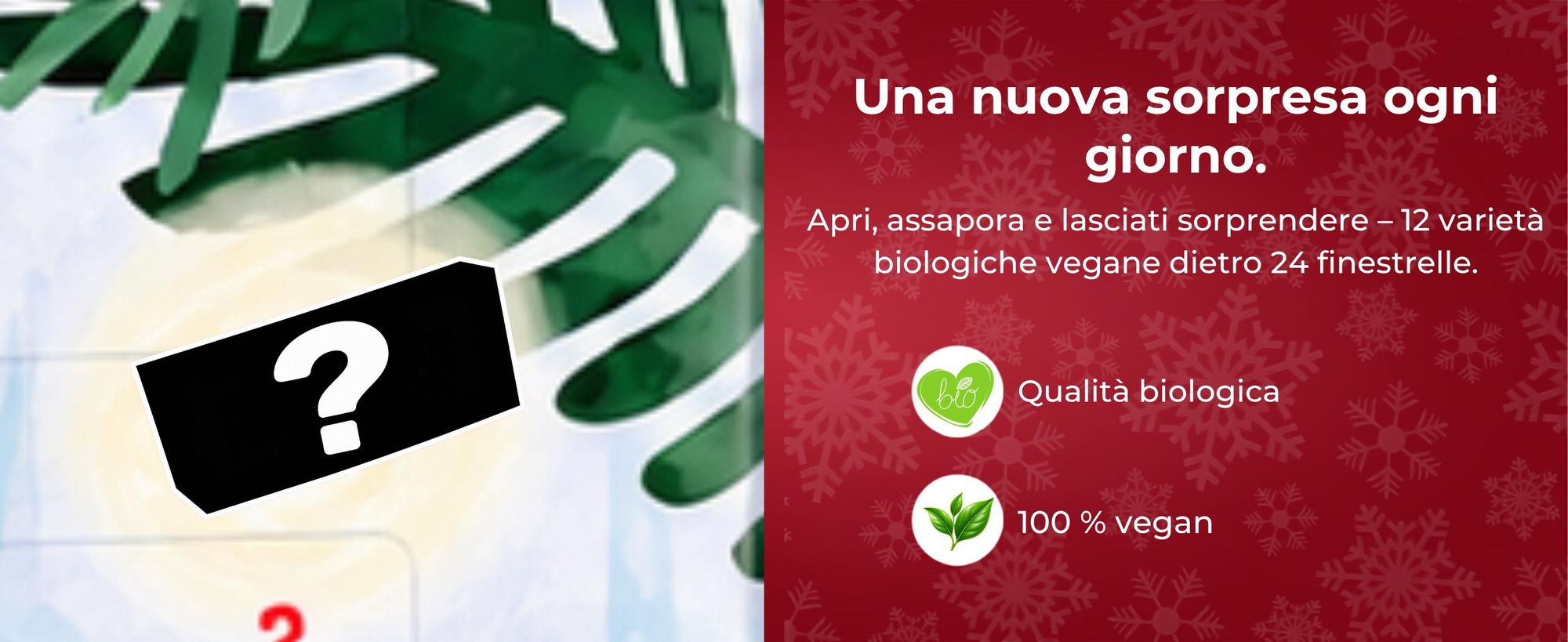 Landgarten Vegan Christmas calendario avvento 2026, 24 snack choco bio