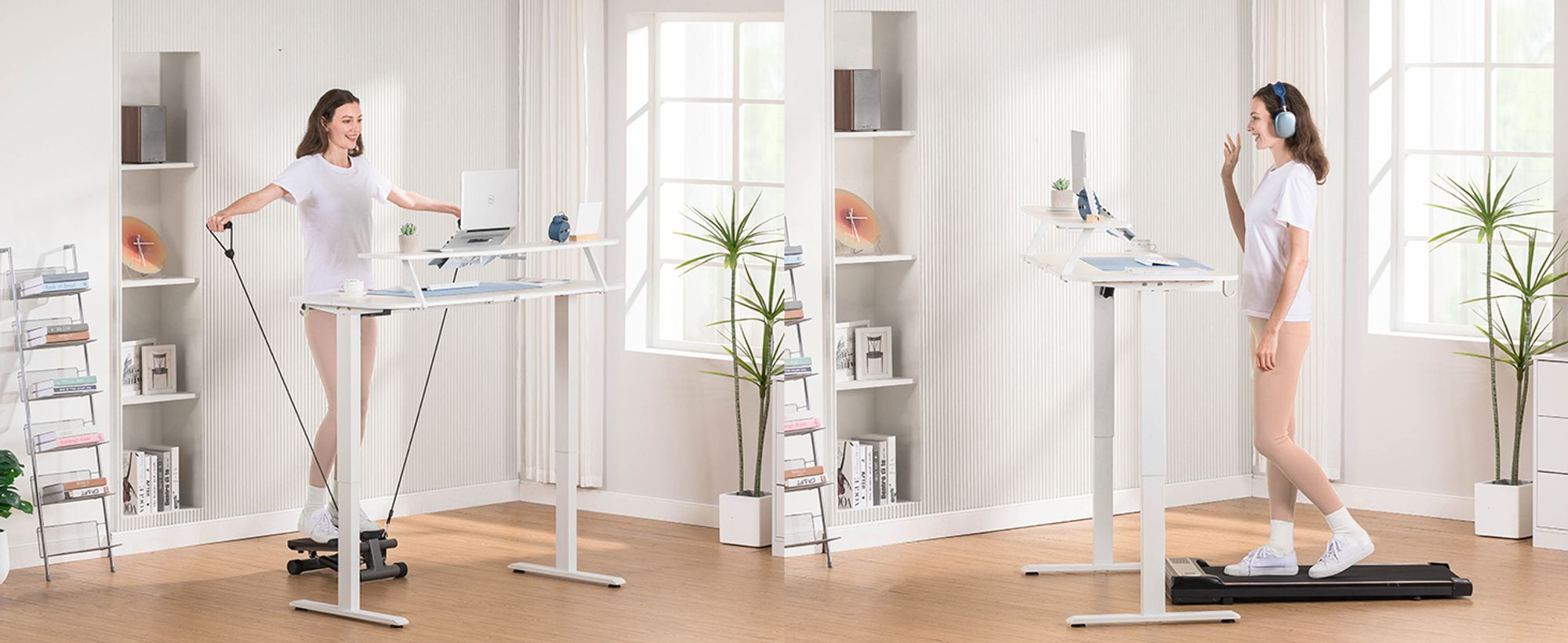 COMHOMA Schreibtisch Höhenverstellbarer Schreibtisch Elektrischer, 120x60cm elektrischer mit Schubladen, Monitorständer, Tablet-Ständer und Mauspad