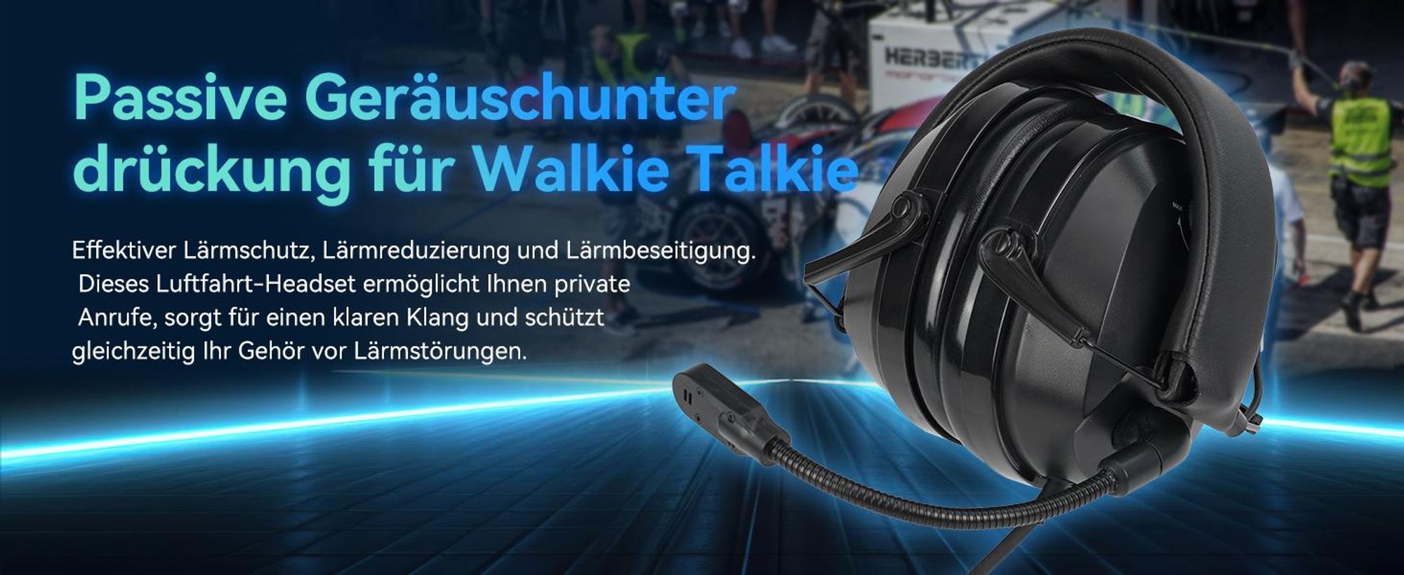 Retevis EHK012 Walkie Talkie Headset mit Geräuschunterdrückung, Kenwood 2-Pin Kopfhörer, 24 dB,Volume Adjustment, Kompatibel mit RT24 RT27 BaofengUV5R